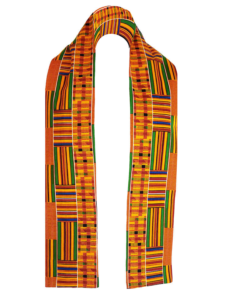 Authentic Kente African Print Graduation Stole/Sash DP0795S1 - Perfect for Graduation Ceremonies, Cultural Events & African Heritage Celebrations