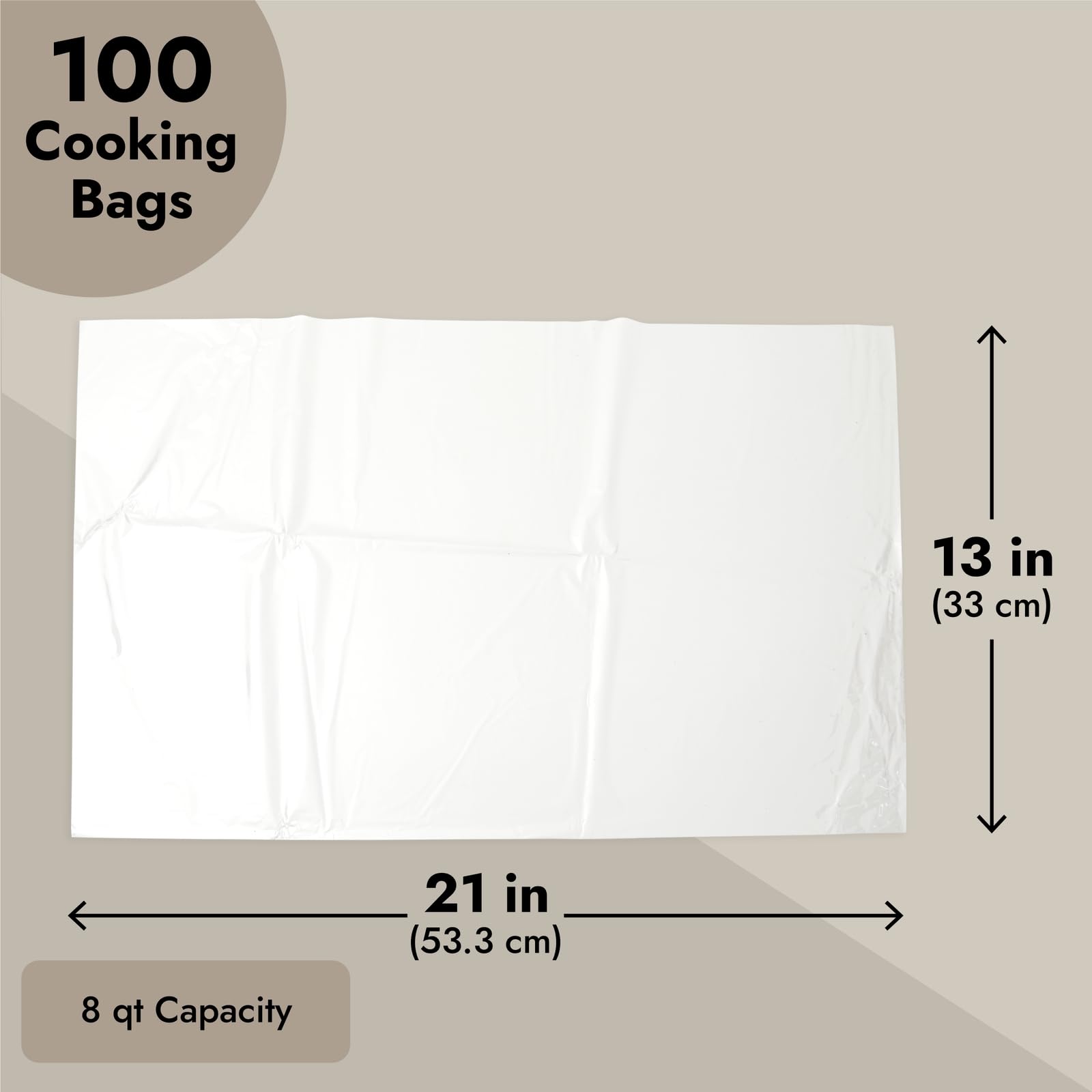 Slow Cooker Liners - 100 Pack Disposable Clear Plastic Cooking Bags for Oval & Round Pots (3-8 QT, 13x21 in) | Easy Clean Up, Regular Size | Perfect for Meal Prep, Family Dinners & Holiday Cooking