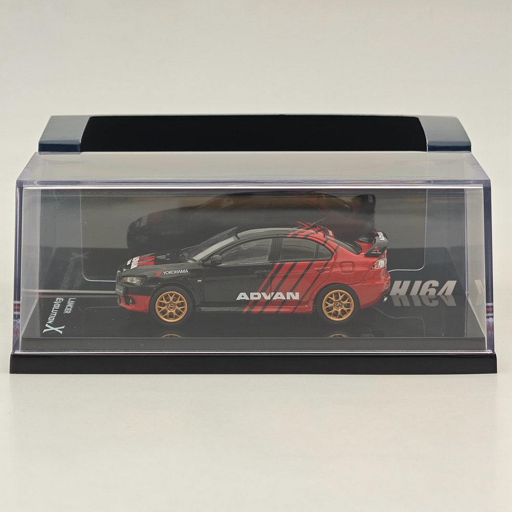 1/64 Scale Mitsubishi Lancer Evolution X Diecast Model Car - Hobby Japan HJ644053AV with Yokohama Advan Colors | Collectible Toy for Display, Racing Enthusiasts & Car Model Collections