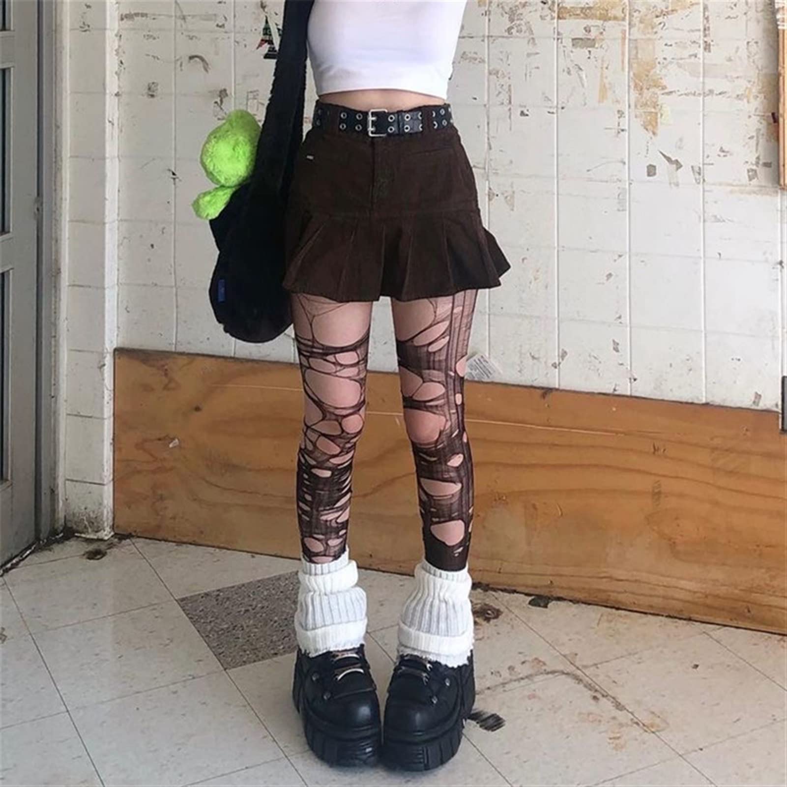 5 Pairs Gothic Fishnet Stockings - Women's Ripped Tights for Party & Cosplay