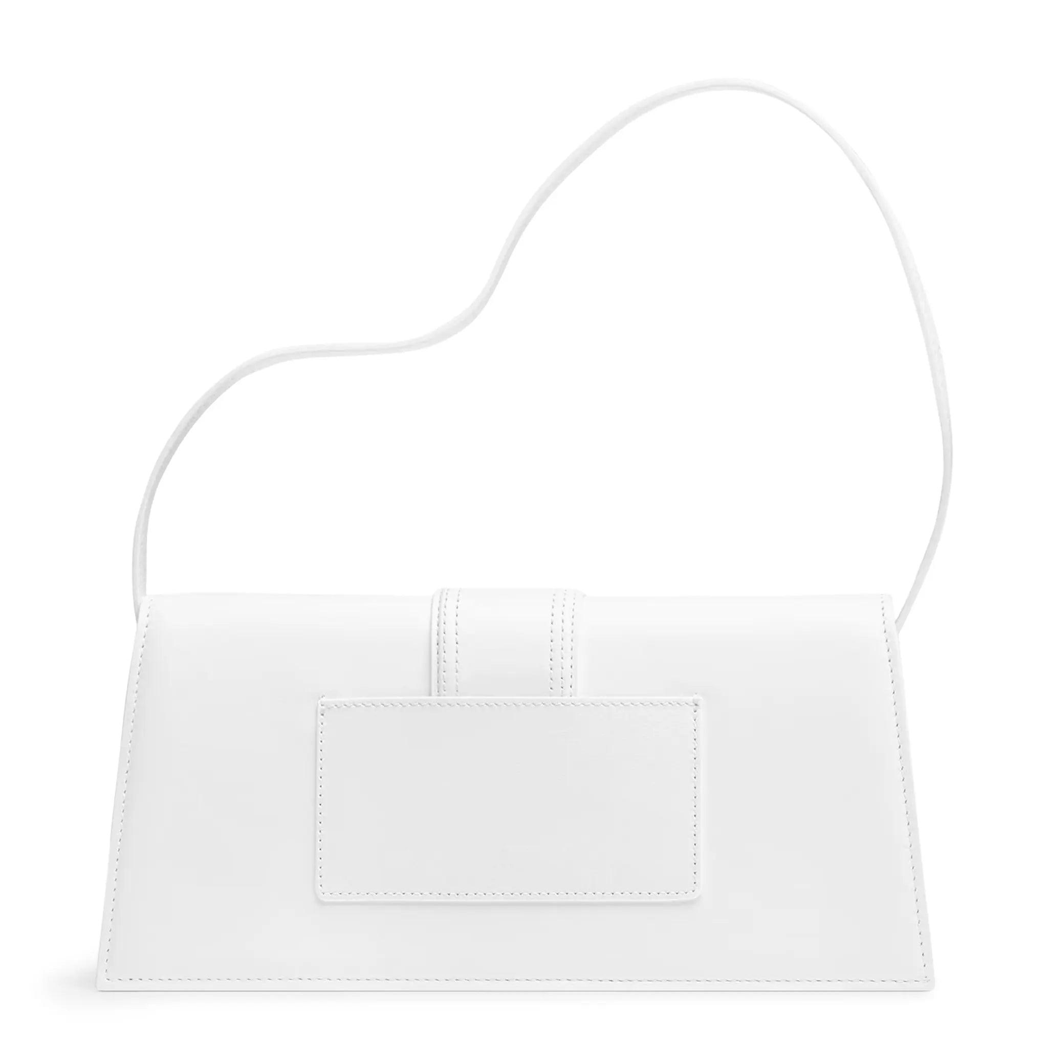 Jacquemus Le Bambino Long Flap White Leather Shoulder Bag for Women | Designer Crossbody Purse | Perfect for Date Night, Travel & Everyday Use