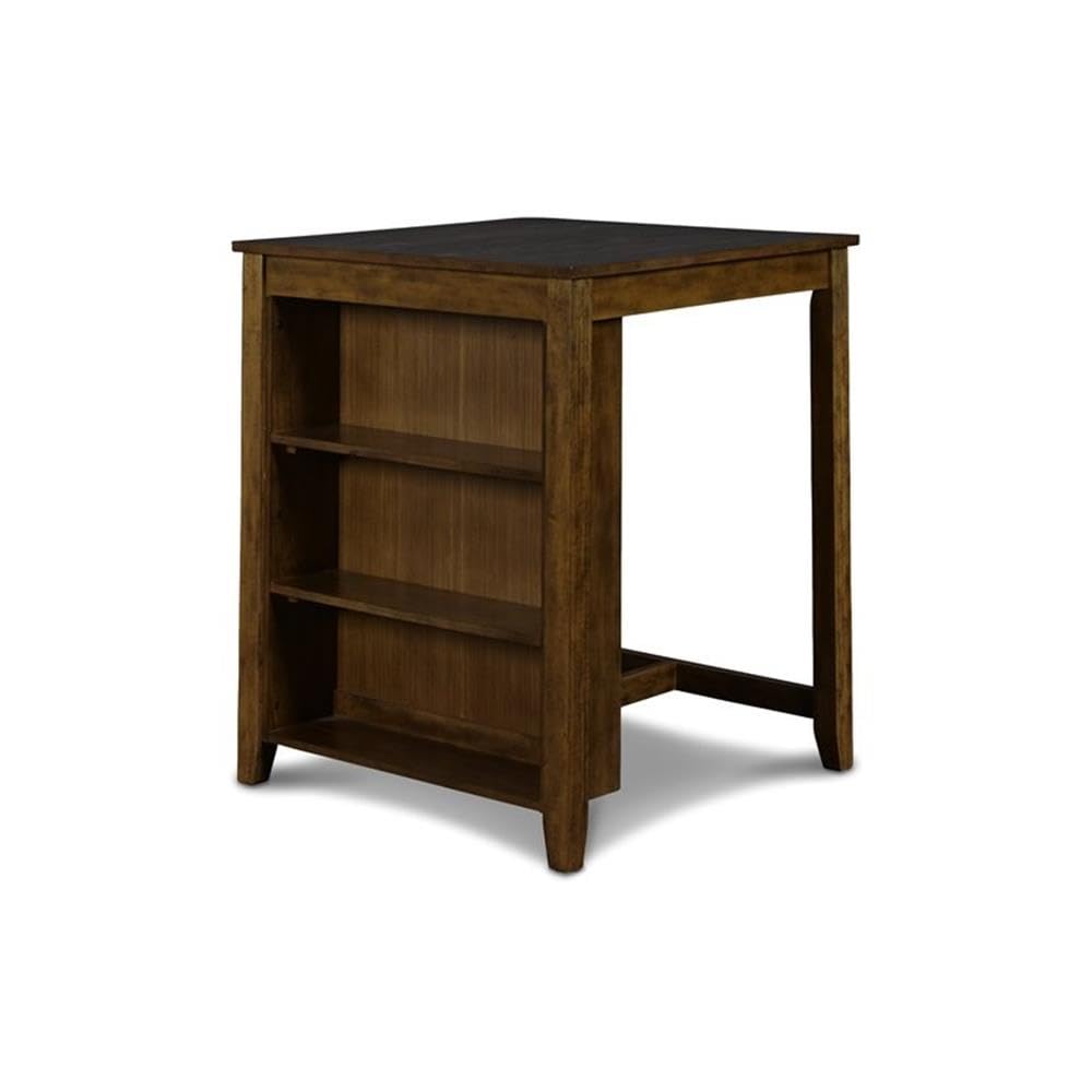 Classic Brown 30-Inch Gia Counter Table Set with 2 Chairs & Storage Shelf - Perfect for Kitchen Islands, Breakfast Nooks & Small Dining Spaces