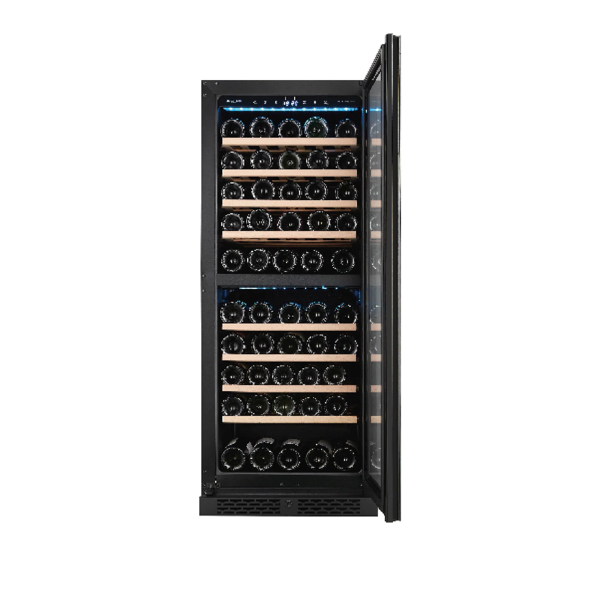 Europace EWC8701DBK 70 Bottle Dual Zone Wine Cooler - Freestanding Wine Refrigerator for Home, Bar, or Restaurant - Energy Efficient & Quiet Cooling Technology