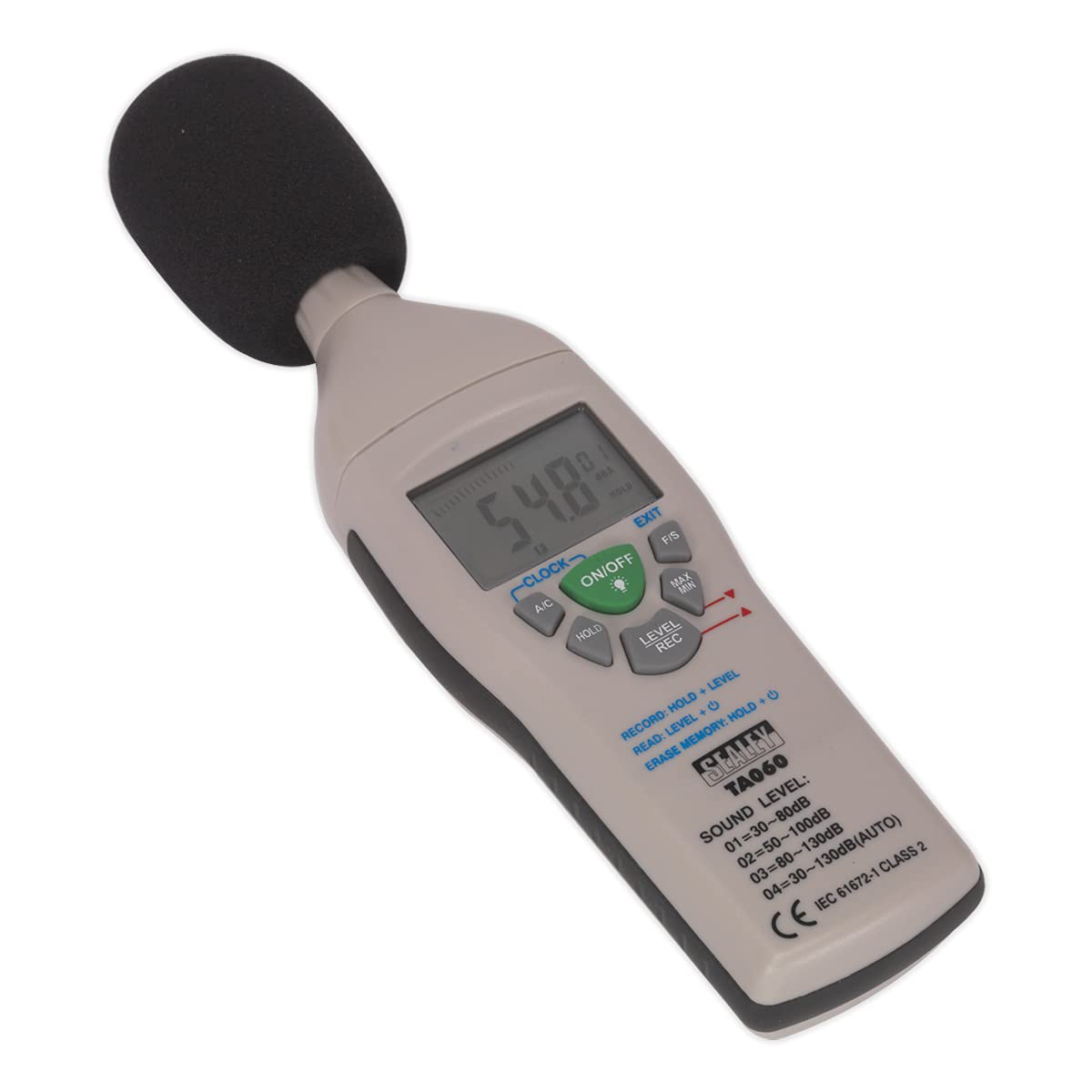 Sealey TA060 Digital Sound Level Meter - Professional Noise Measurement Device for Home, Office & Industrial Use - Perfect for Workplace Safety & Environmental Monitoring