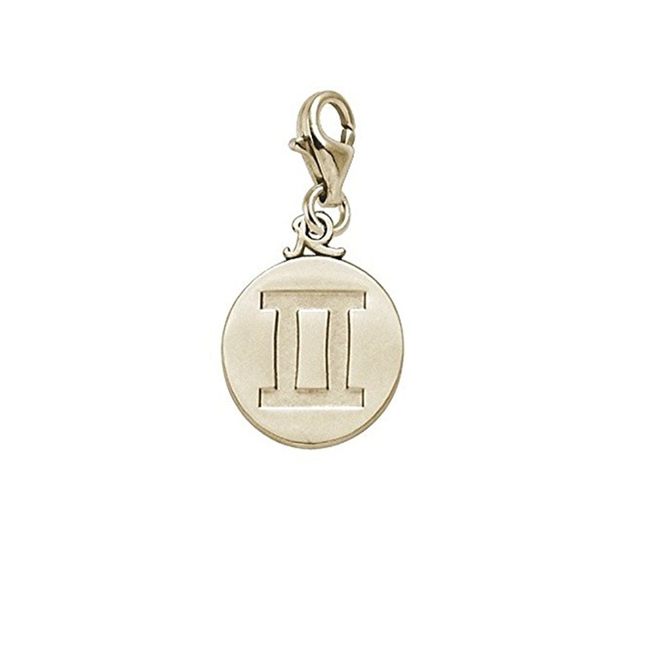 Gemini Zodiac Charm with Lobster Claw Clasp - Sterling Silver Pendant for Bracelets & Necklaces - Perfect for Birthday Gifts, Jewelry Making & Astrology Lovers