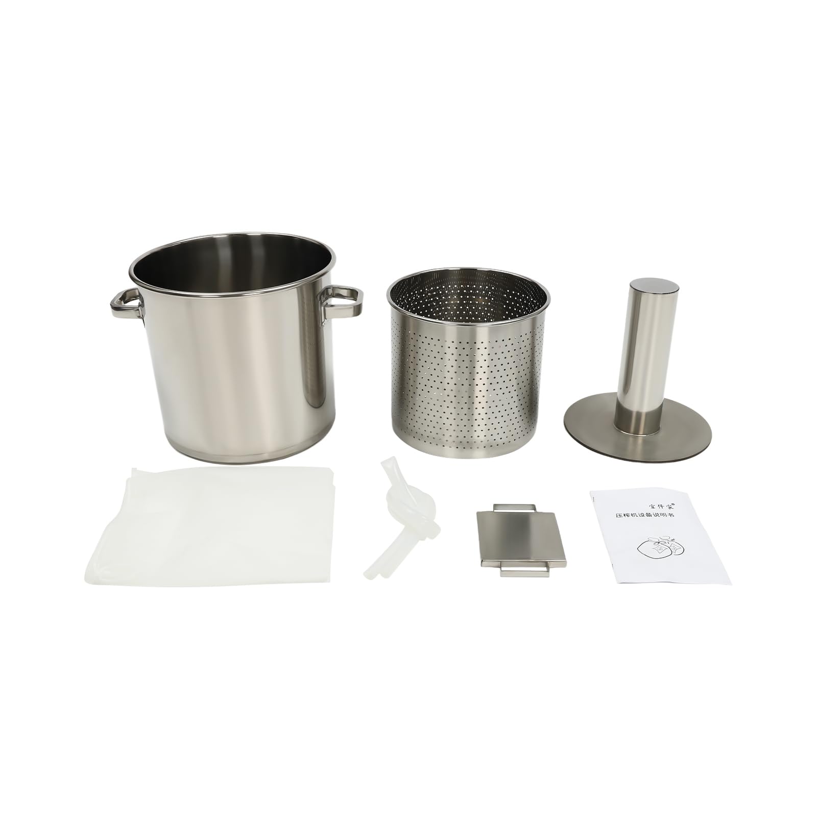 22L/5.8 Gallon Stainless Steel Wine Press - Heavy Duty Fruit Crusher for Grape, Apple & Berry Cider Making - Freestanding Columnar Design for Home Brewing & Winemaking - Perfect for DIY Wine, Juice Extraction & Fermentation Supplies