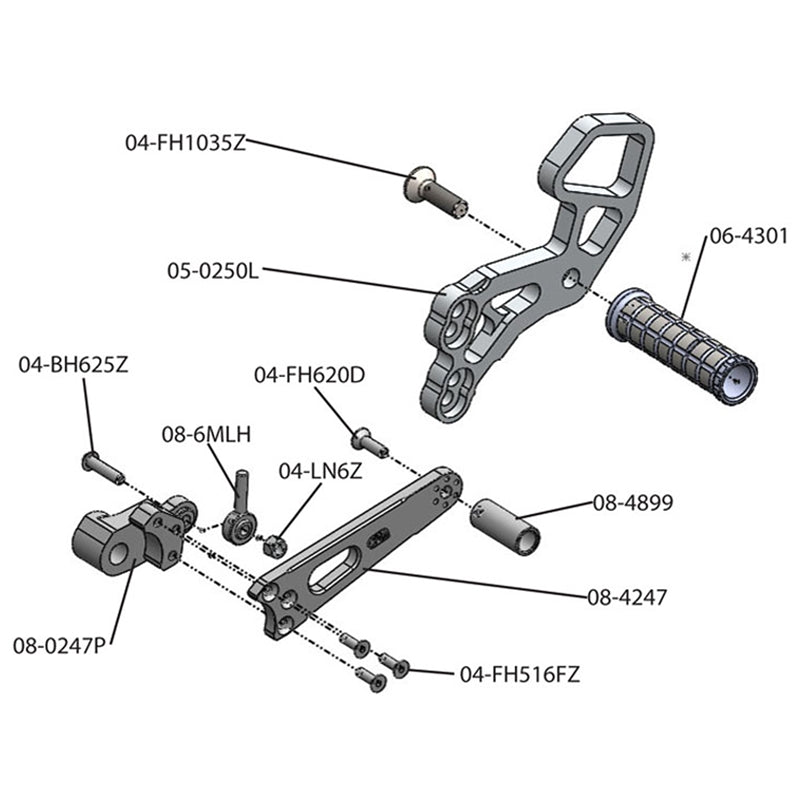 Suzuki GSX R600 R750 R1000 Rearset Footpegs - High Performance Adjustable Rear Sets for Racing & Street Riding - Perfect for Track Days & Commuting