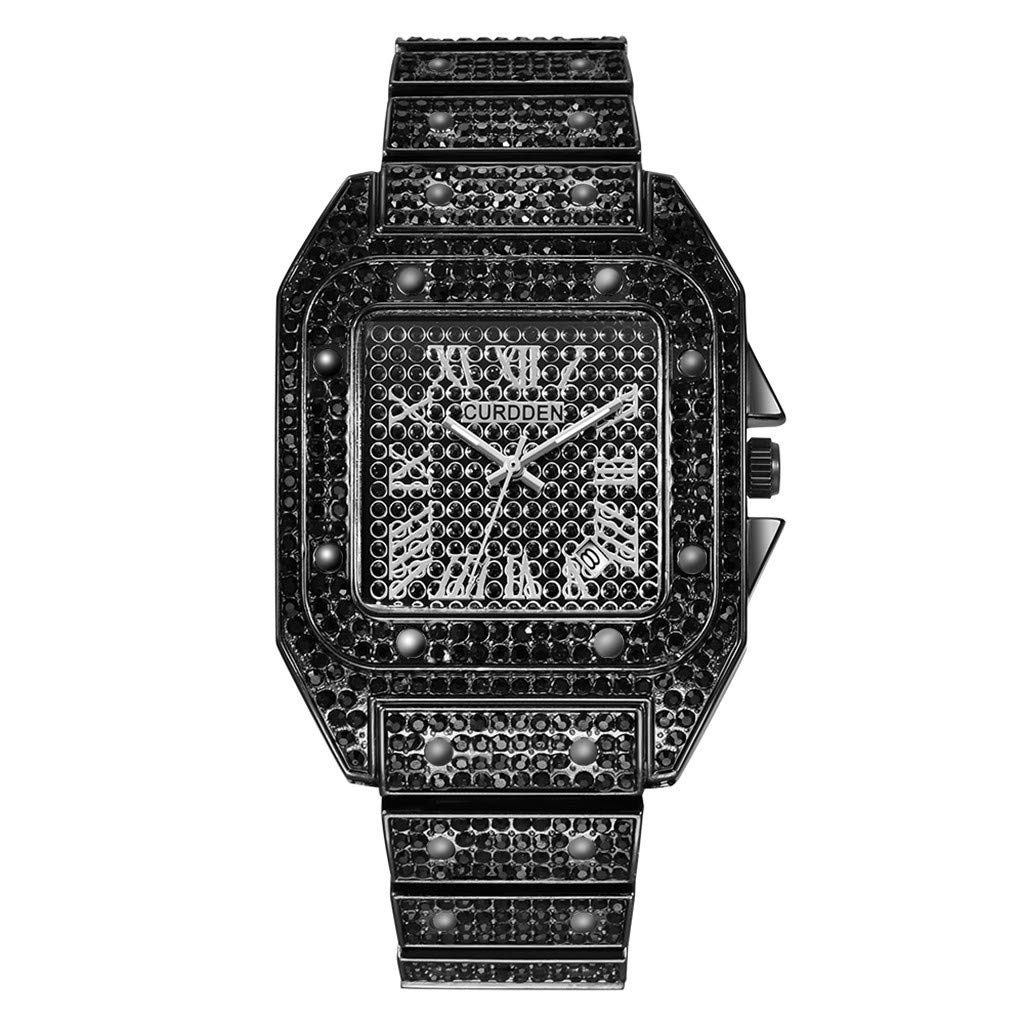 Men's Diamond Steel Business Watch - Waterproof Swim Watch for Formal & Casual Wear - Perfect for Office, Swimming & Everyday Use