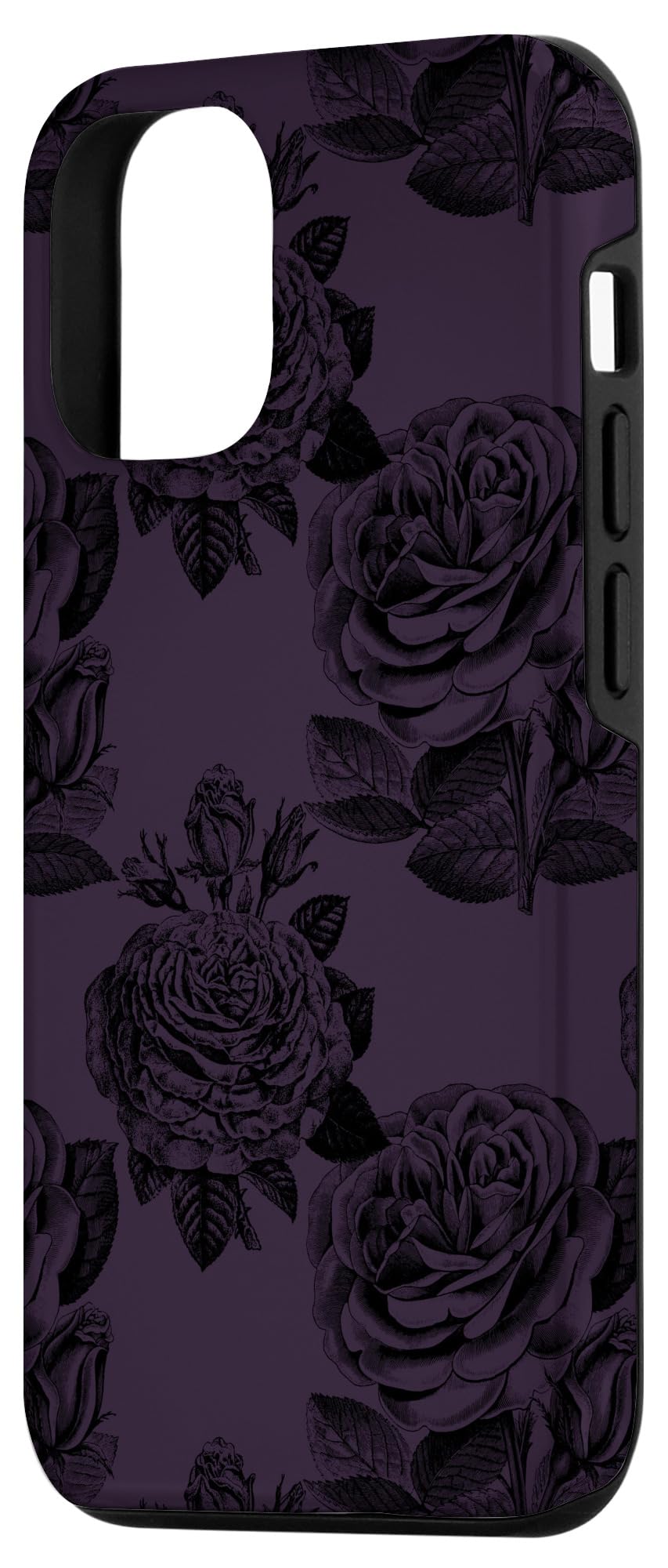 Gothic Dark Purple Roses Occult iPhone 12/12 Pro Case - Trendy Goth Phone Cover for Protection & Style | Perfect for Halloween, Gothic Parties & Alternative Fashion Lovers