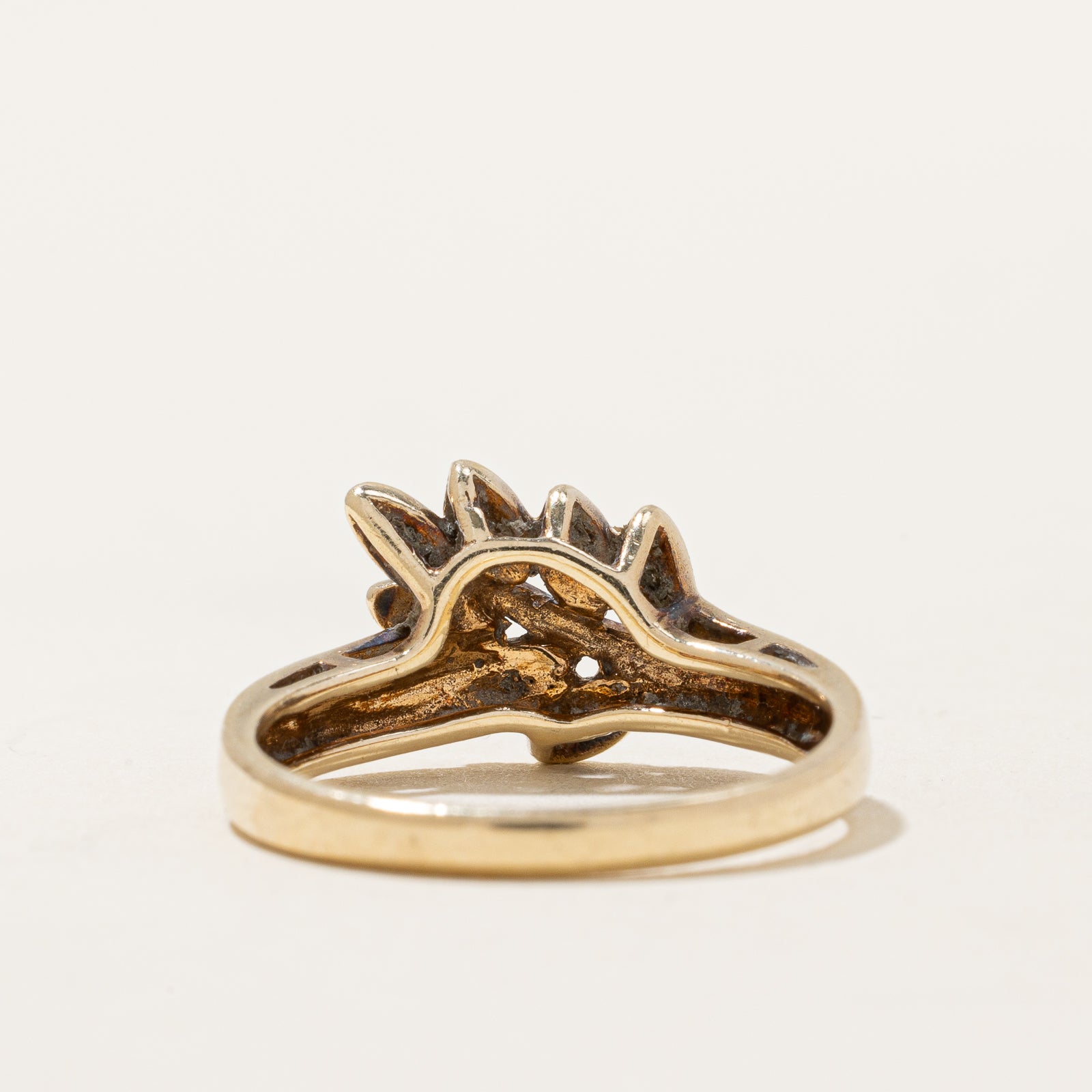 0.04ctw Diamond Leaf Ring - Size 6 | Elegant Nature-Inspired Jewelry for Women | Perfect for Weddings, Anniversaries & Everyday Wear