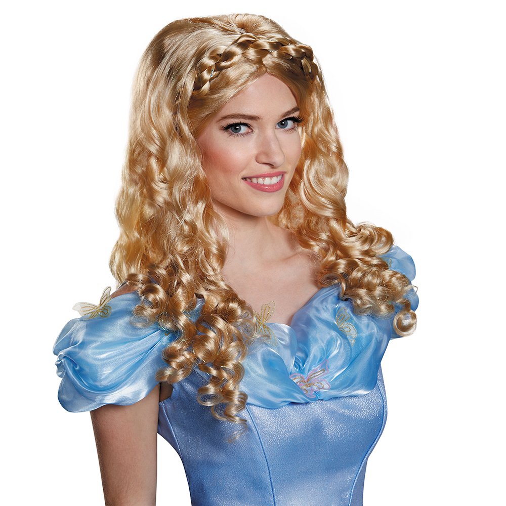 Disney Cinderella Movie Adult Costume Wig for Women - Long Blonde Curly Hairpiece for Cosplay, Halloween, Themed Parties & Costume Events