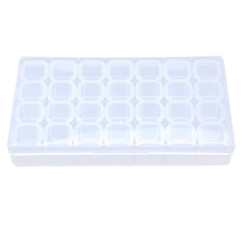 AFfeco 28-Slot Beads Organizer Box - Plastic Diamond Painting Storage Case for Rhinestone Jewelry, DIY Art Crafts | Perfect for Bead Display, Embroidery Accessories & Craft Organization at Home or Studio