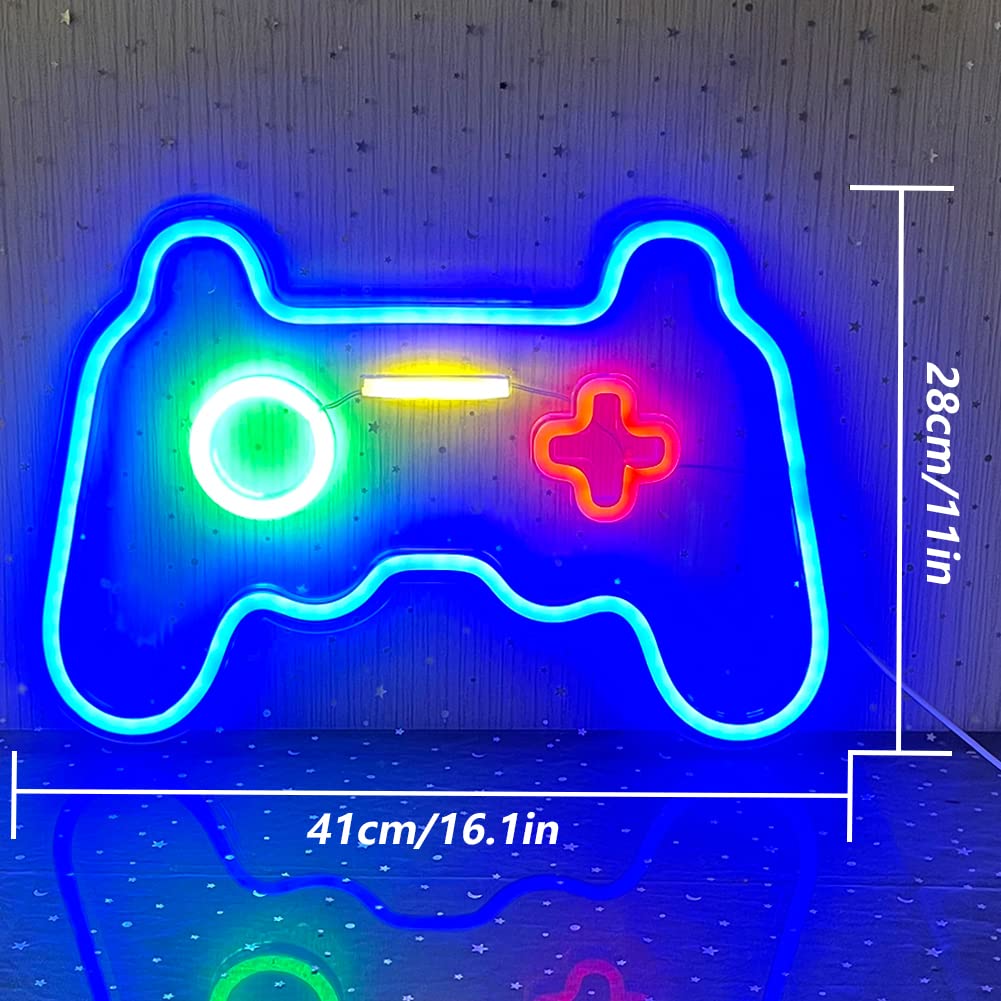 LED Gamepad Neon Signs - Custom Gaming Room Decor for Bedroom, Bar & Party | Perfect Christmas Gift for Gamers - Play Area & Festive Decoration