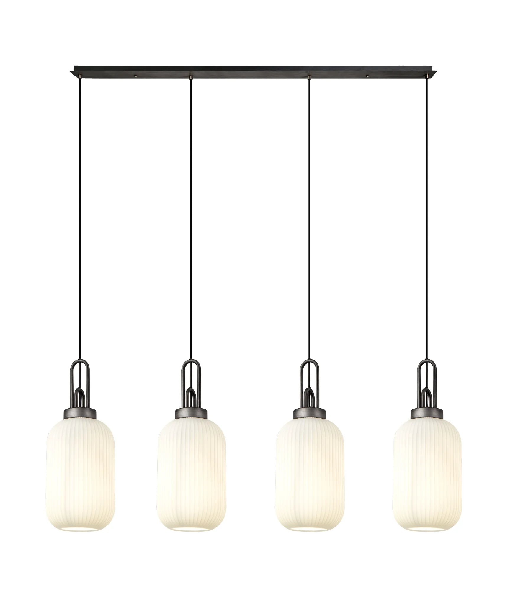 Cadiz 4Lt Linear Pendant Light Fixture - Modern Brushed Nickel/Matte Black/Bronze Finish - Perfect for Kitchen Island, Dining Room & Office Lighting