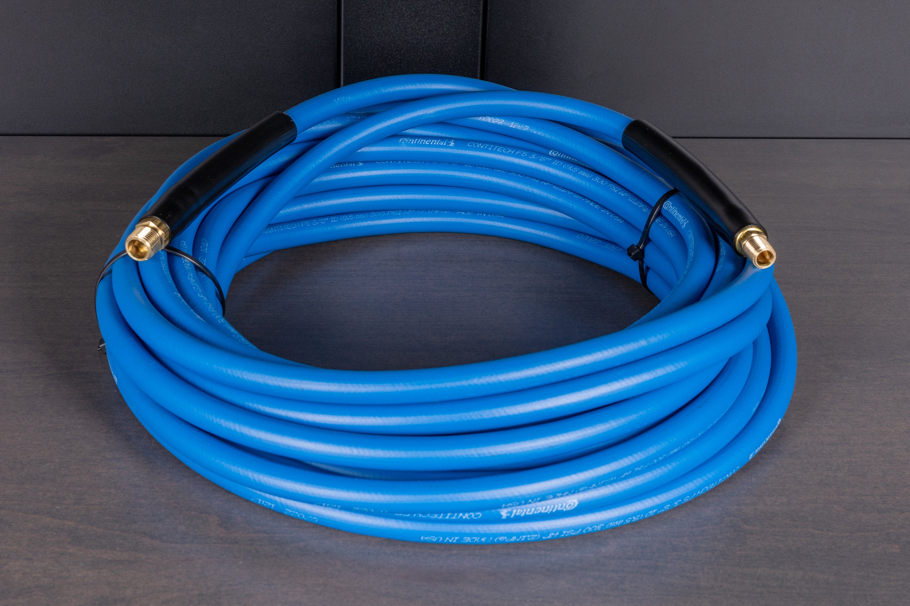 3/8 Inch Heavy Duty Air Hose - 50 Foot High Pressure Rubber Air Line for Pneumatic Tools, Compressors, and Inflators - Ideal for Automotive, Construction, and Workshop Use