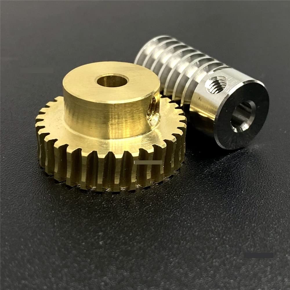 Precision 0.8M Worm Gear Set 1:20/30/40/50/60 Ratio Stainless Steel Worm & Copper Gear Kit (6mm Shaft, 20 Teeth) - Perfect for Robotics, CNC Machines, and Industrial Automation Equipment