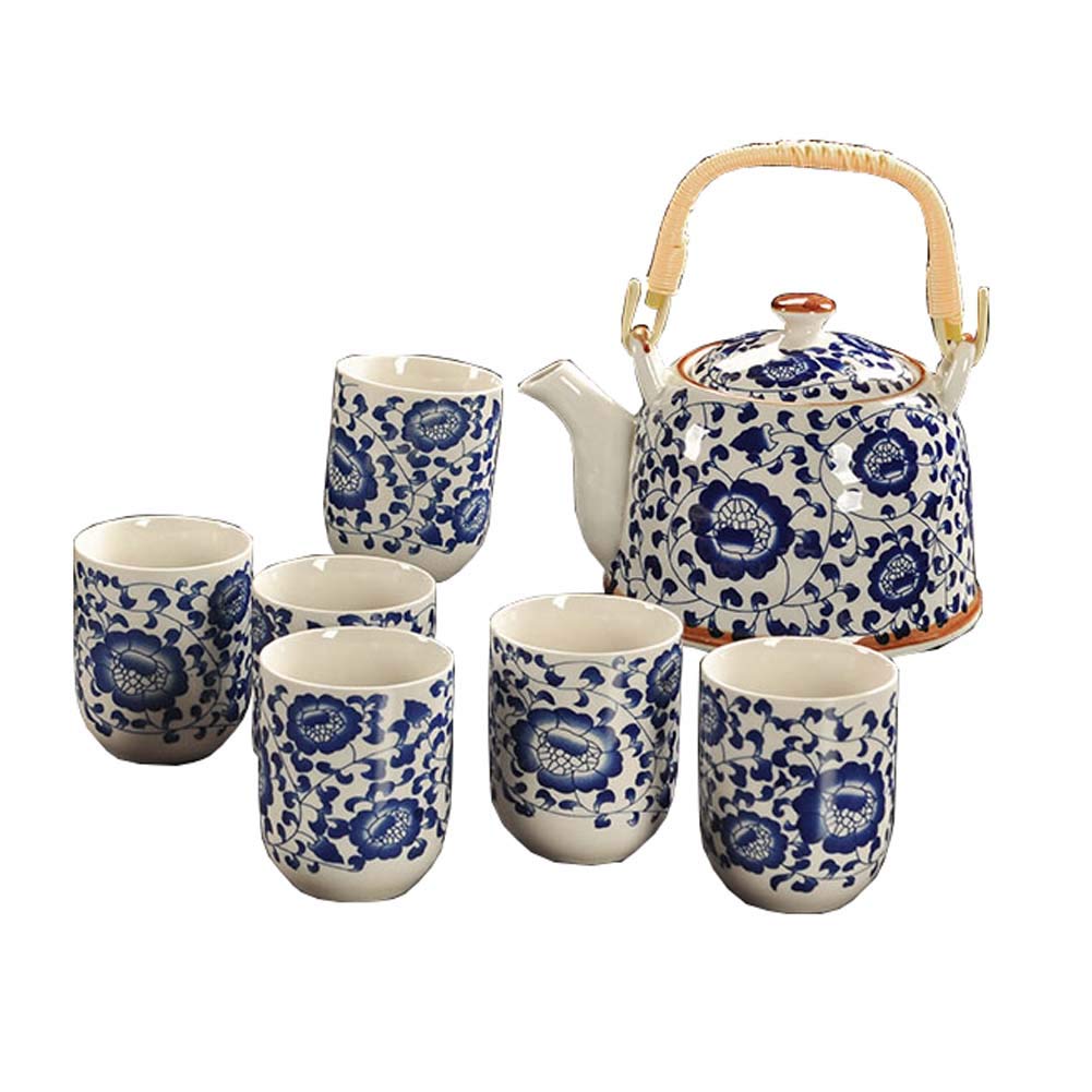 Vintage Ceramic Tea Set with Large Capacity Teapot - Elegant B-04 Teapot & Cups Gift Set for Afternoon Tea, Home Decor, or Wedding Favors