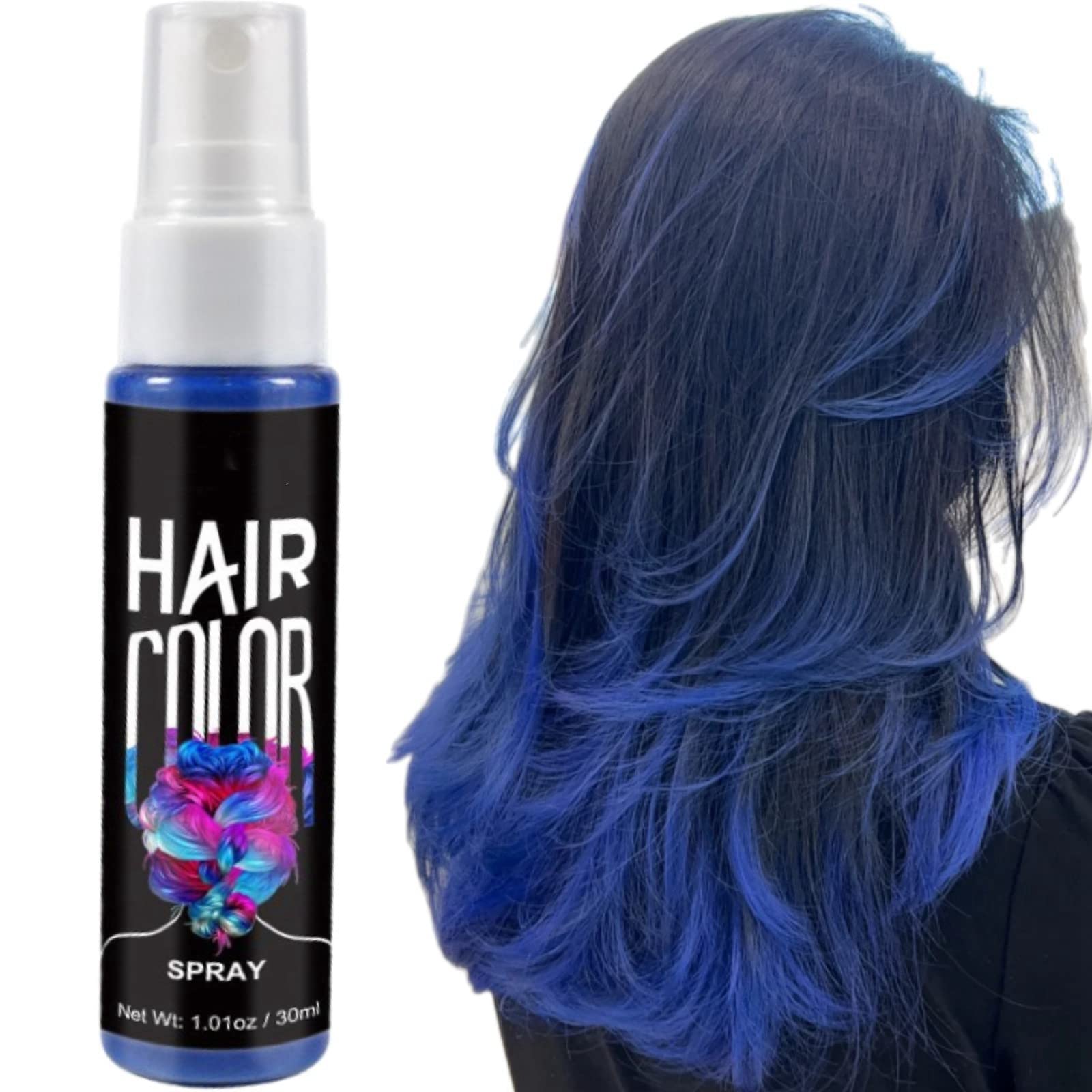Best Blue Hair Dye Spray - Semi-Permanent & Washable Hair Color for Kids & Adults - Temporary Hair Color for Parties, Halloween & Cosplay