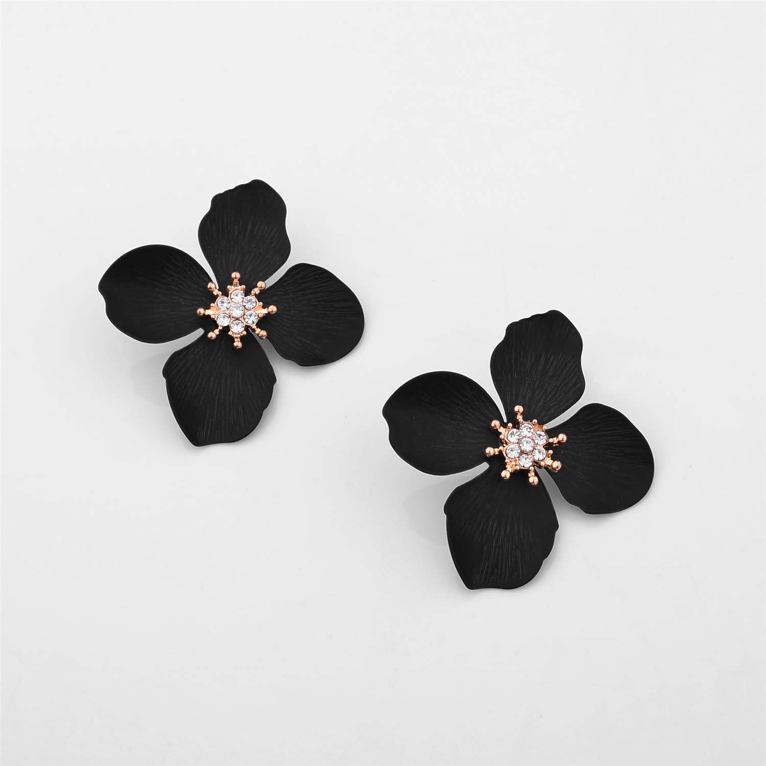 Nicole Miller New York Leaf Flower Crystal Stud Earrings - Elegant Jewelry for Women, Perfect for Weddings, Parties & Everyday Wear