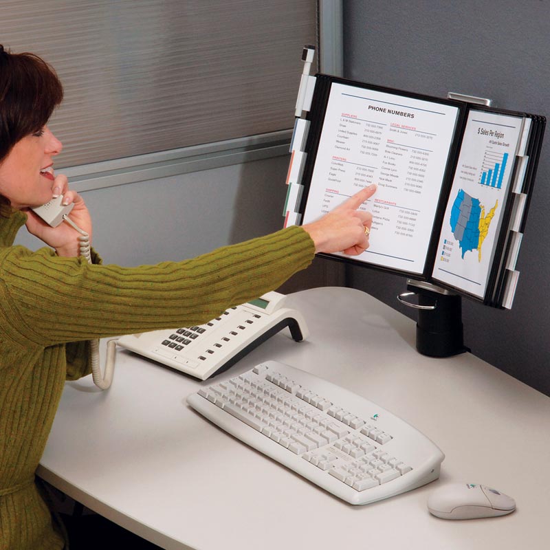 SpaceFile™ 10-Pocket Desktop Document Organizer - Clamp-On File Holder for Bills, Receipts & Papers - Perfect for Home Office, Study Desk & Workspace Organization