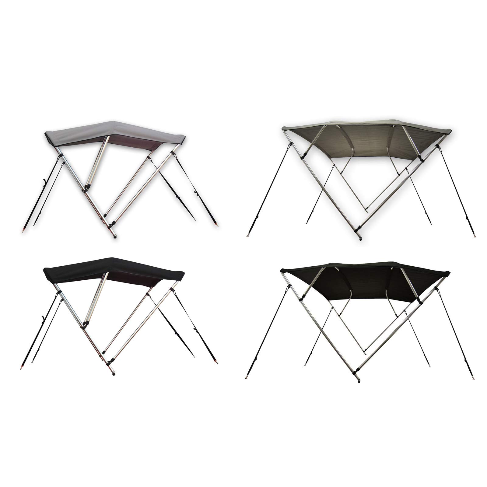 Seamax Bimini Top for Inflatable, Fiberglass & Aluminum Boats - UV Protection & Water Resistant Canopy Cover for Shade & Rain Protection - Perfect for Fishing, Cruising & Water Sports