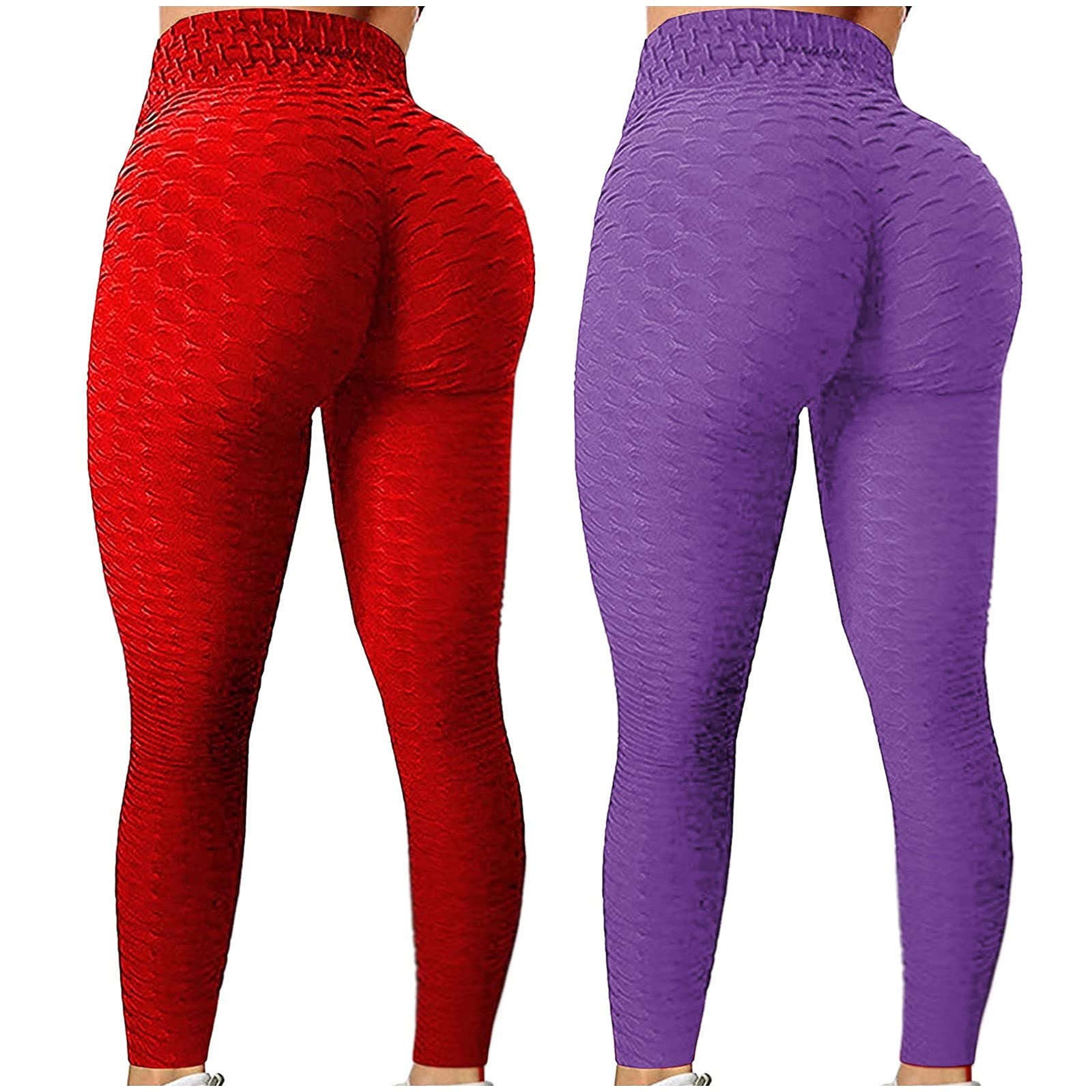 Eoailr 2PC High Waist Yoga Pants for Women - Tummy Control Workout Running Pants with Butt Lifting & Stretch - Perfect for Yoga, Gym, and Everyday Wear