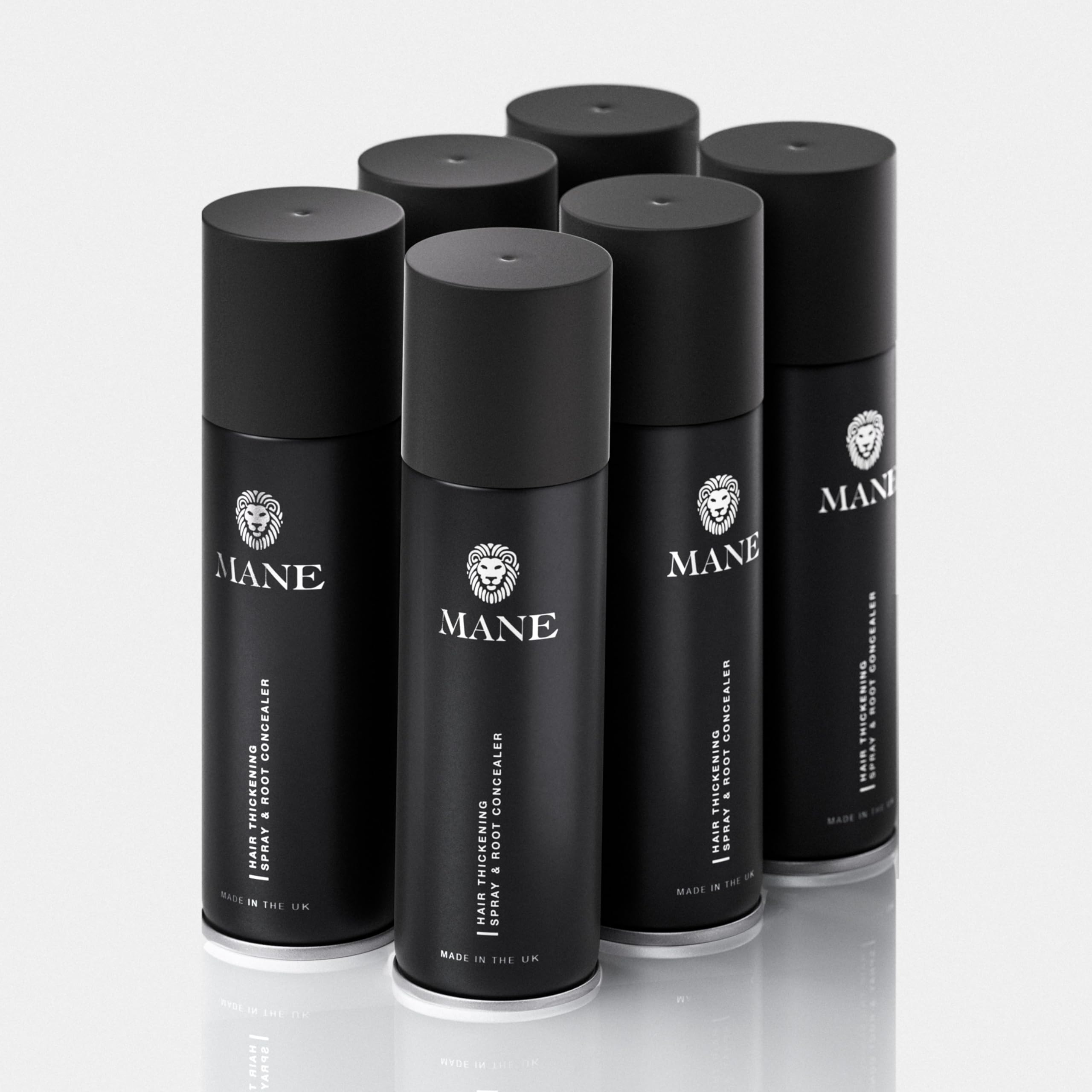 Mane Hair Thickening Spray for Thinning Hair - 6 Pack Silver Root Concealer & Volumizing Treatment - Instant Hair Coverage for Men & Women - Salon Quality Hair Growth Solution for Daily Use & Special Occasions