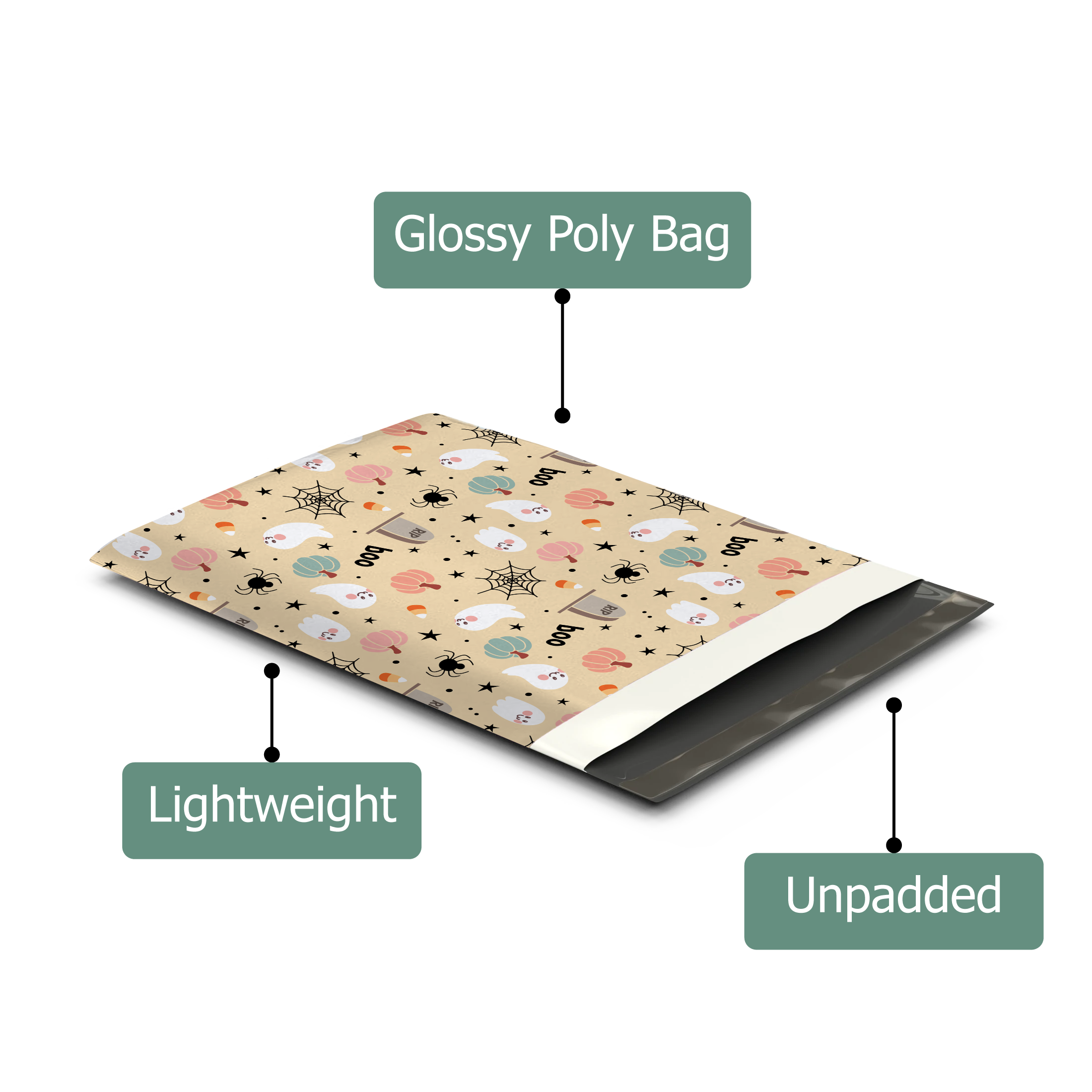 10x13 Inch Halloween Themed Poly Mailers - Premium Printed Shipping Envelopes for Ecommerce, Party Favors & Gift Bags | Perfect for Online Stores, Halloween Treats & Small Business Packaging