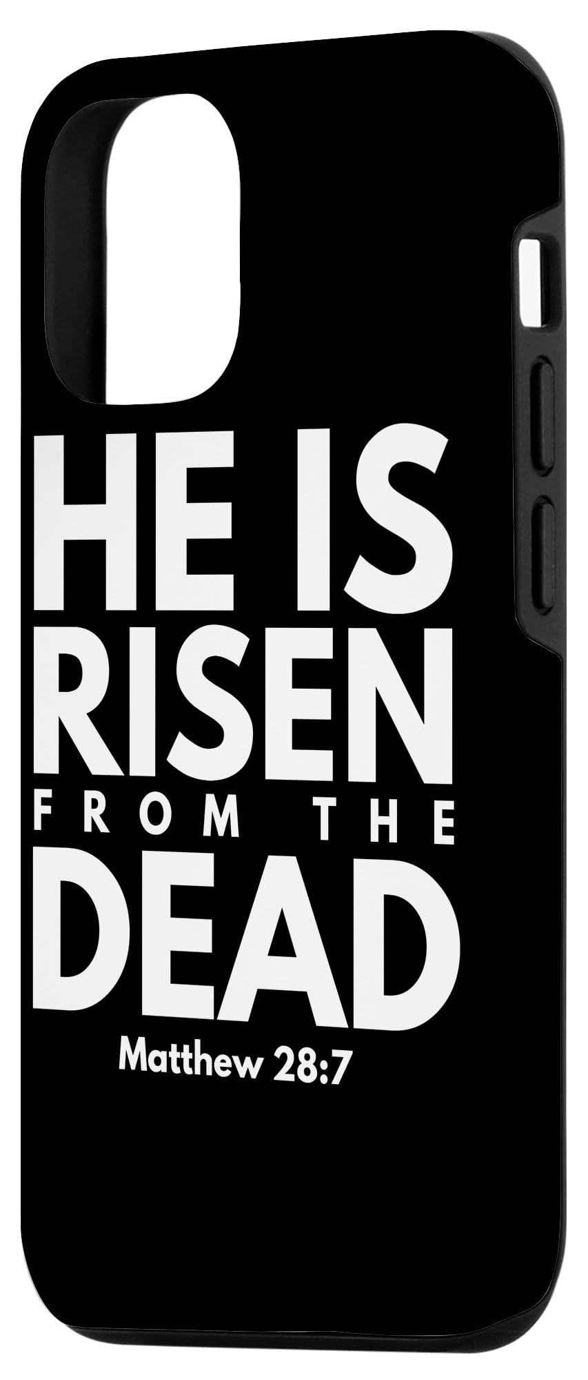 iPhone 12/12 Pro Christian Bible Verse Phone Case - 'He Is Risen' Matthew 28:7 Scripture Cover - Perfect for Church, Bible Study & Faith-Based Gifts