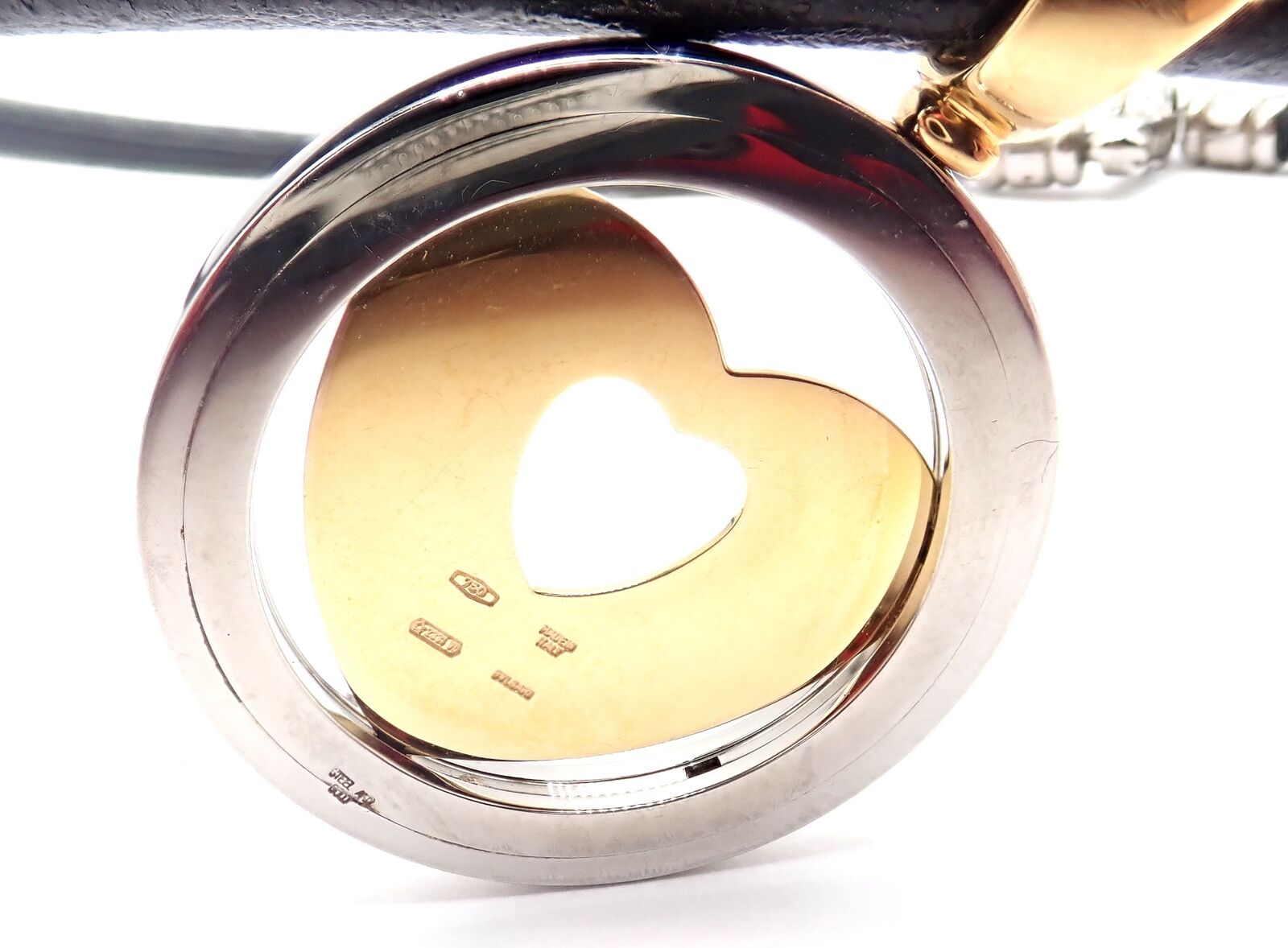 Authentic Bvlgari Bulgari Tondo 18k Yellow Gold & Steel Heart Pendant Necklace for Women - Elegant Jewelry Gift for Anniversary, Valentine's Day & Special Occasions