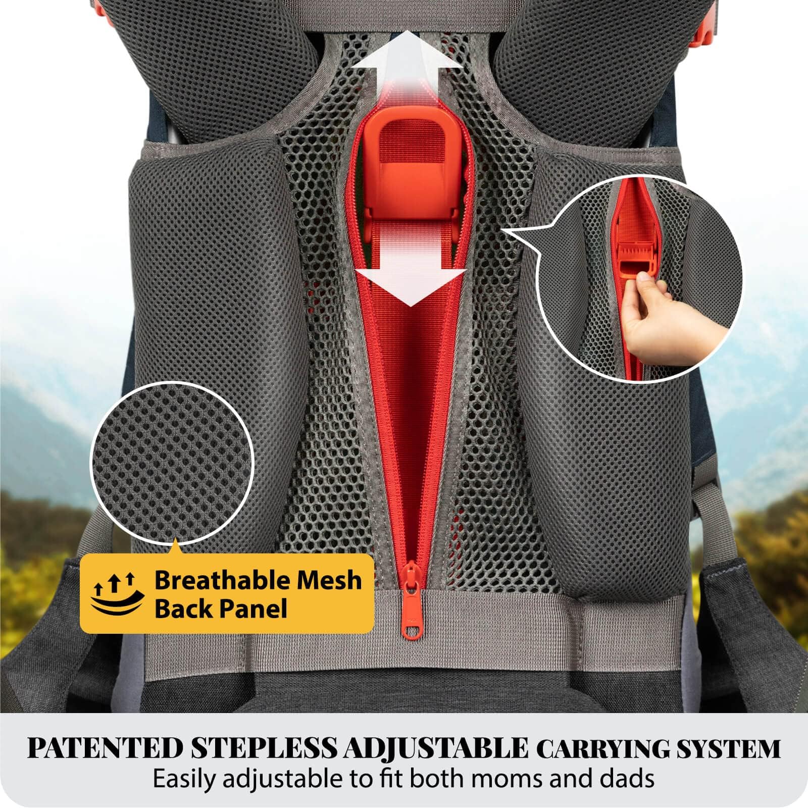 WIPHA Upgraded Ergonomic Baby Backpack Carrier - Lightweight Hiking Carrier with Safety Seat & Large Capacity for Toddlers - Perfect for Outdoor Adventures, Travel & Daily Use