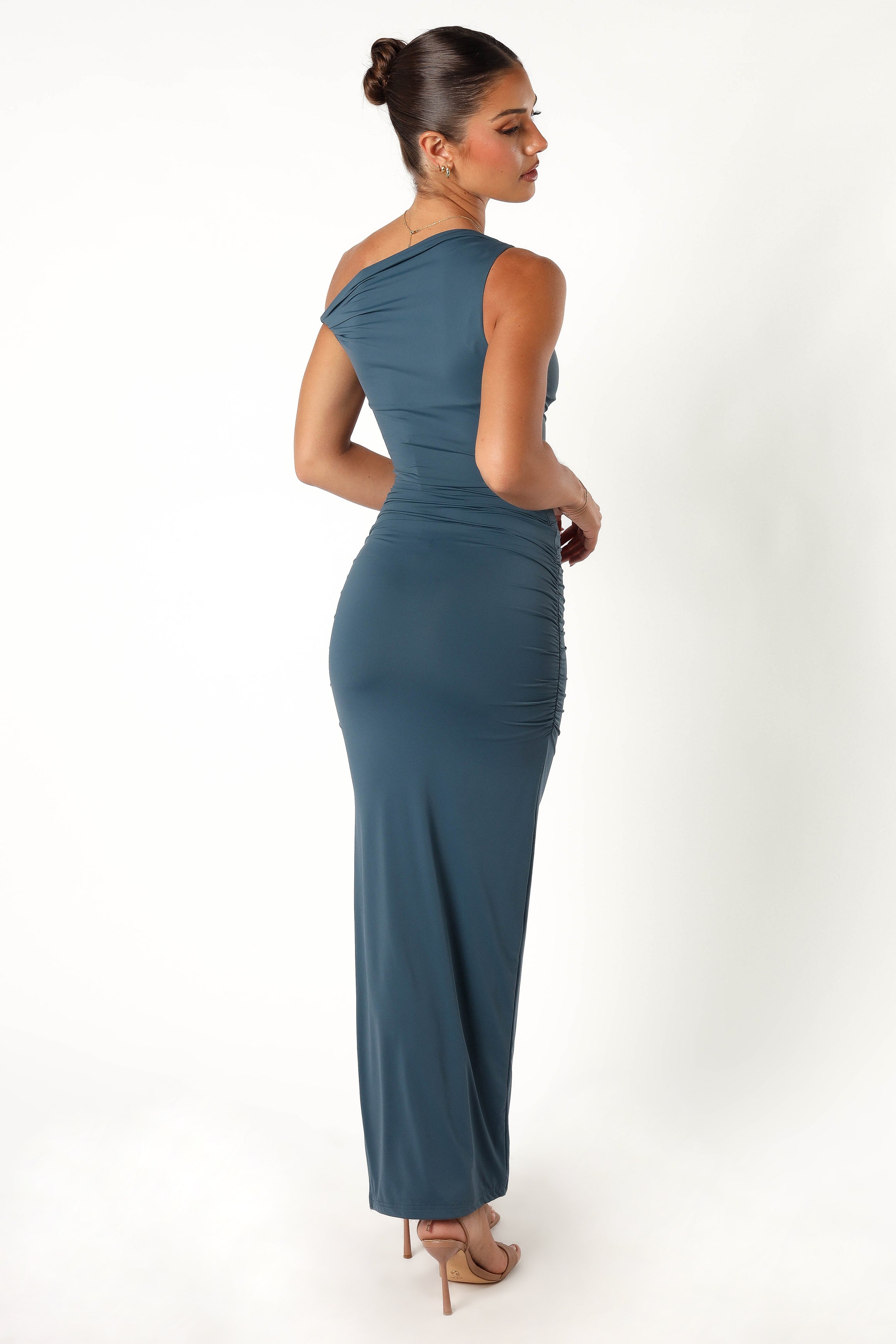 Karmina Women's Midi Dress in Steel Gray - Elegant Casual & Party Wear for Women | Perfect for Office, Date Night & Special Occasions