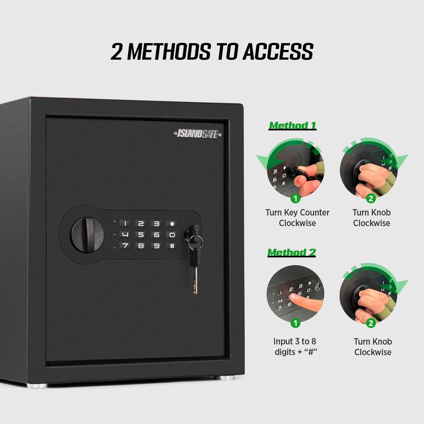 Digital Keypad Lock Box - 1.3 Cubic Feet Small Security Safe for Money, Jewelry, Documents & Guns | Fireproof Home & Office Safe with Removable Shelf | Ideal for Hotels, Businesses & Personal Storage (Black)