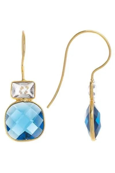 Elegant Cushion Drop Gemstone Earrings for Women | Dainty Boho Chic Jewelry | Perfect for Parties, Weddings & Everyday Wear