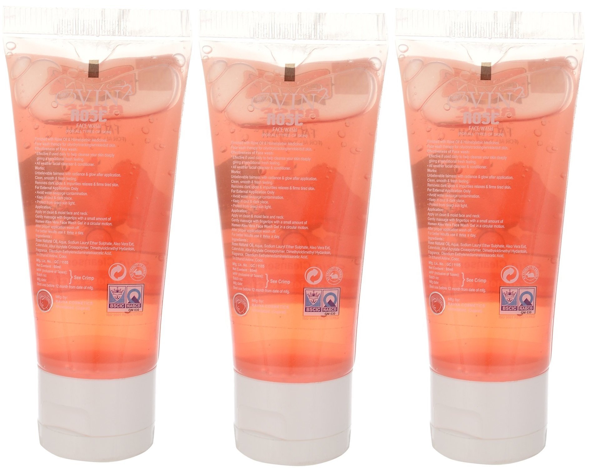 Ovin Gentle Rose Herbal Face Wash - 3 Pack | Natural Cleanser for Dry & Sensitive Skin | Daily Skincare Routine & Travel Essential