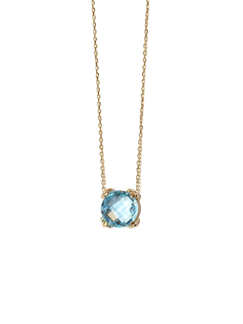 Dew Drop Mini Cluster Necklace - Blue Topaz Gemstone Jewelry for Women | Elegant Gift for Birthday, Anniversary & Special Occasions