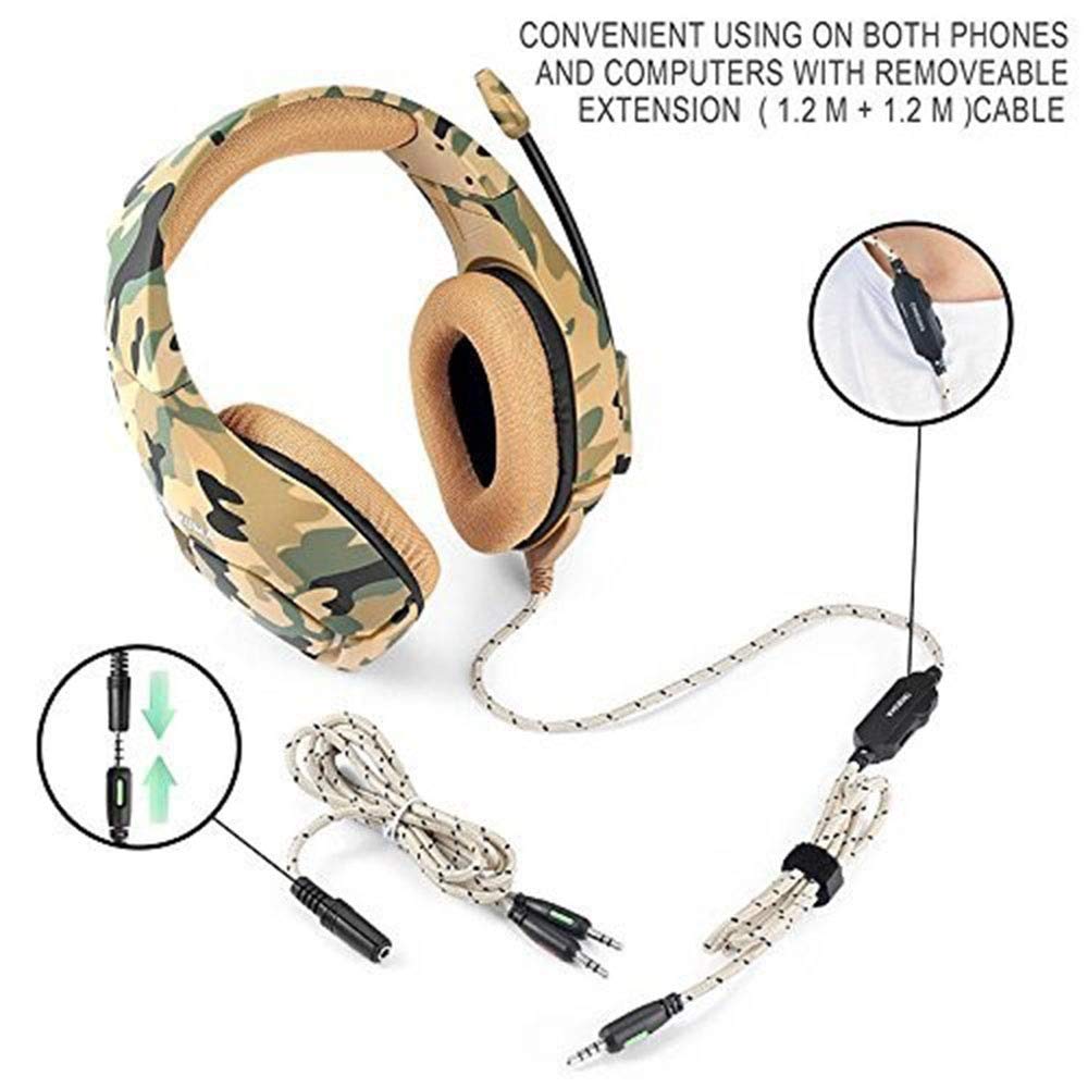 Stereo Bass Surround Gaming Headset with Microphone - Wired Headphones for PS4, PC, Computer - RGB LED Light Effects (Blue) - Perfect for Gaming, Streaming & Online Meetings