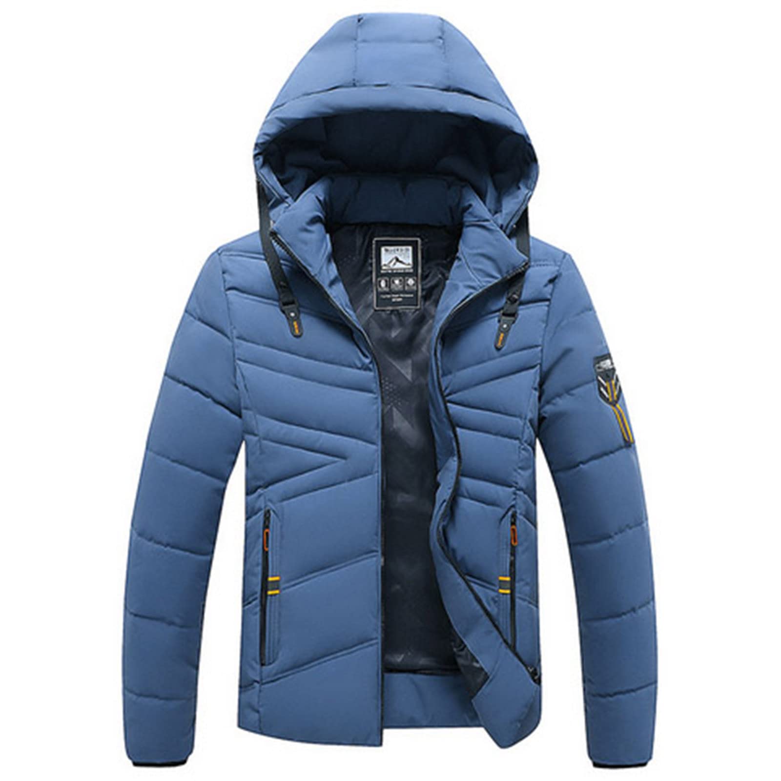 Lwhaui Men's Lightweight Hooded Padded Cotton Jacket - Winter Casual Outerwear for Outdoor Activities, Hiking & Daily Wear