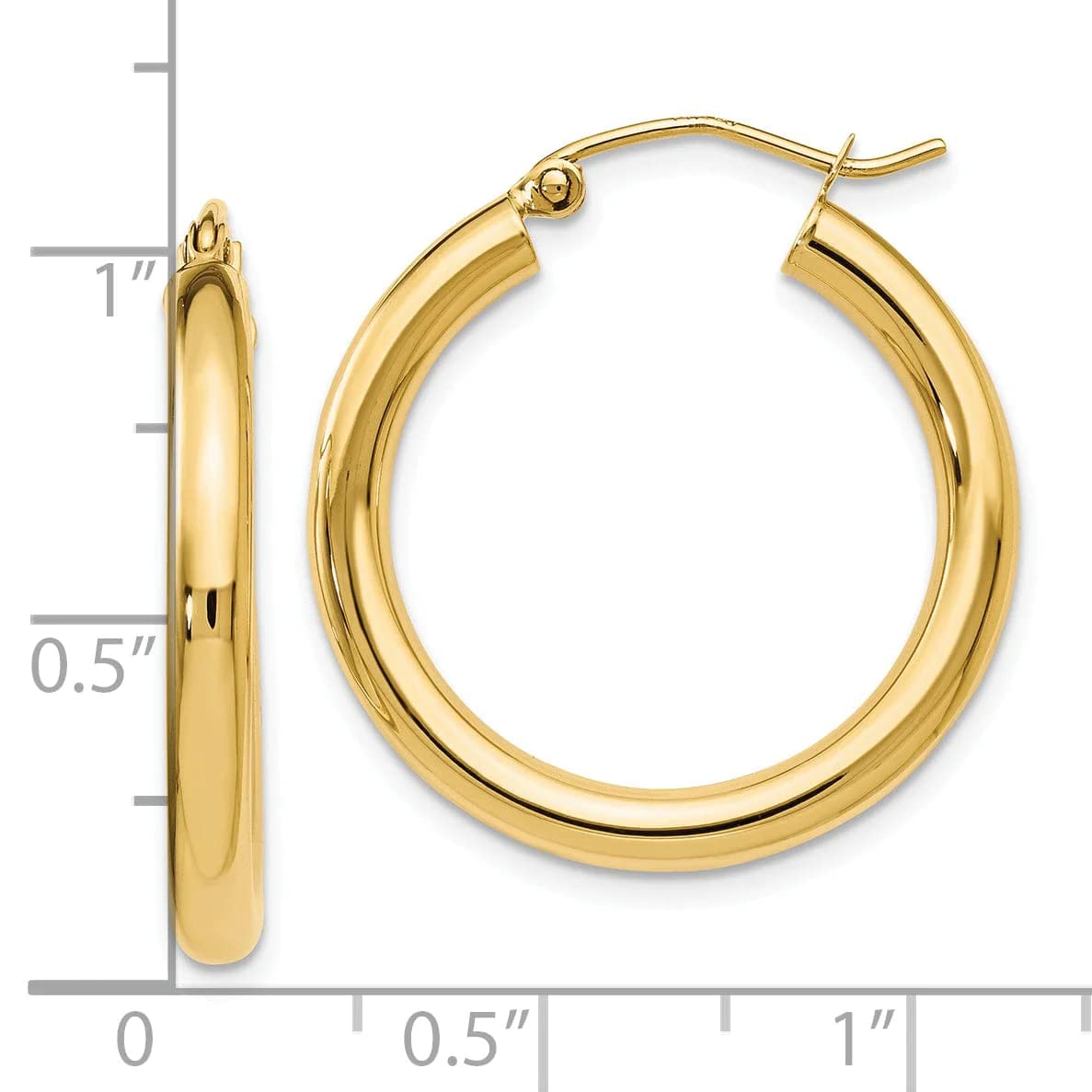 14K Yellow Gold Hoop Earrings for Women - Classic Round Hinged Huggie Earrings - Dainty Everyday Jewelry Gift for Her - Perfect for Work, Date Night & Special Occasions