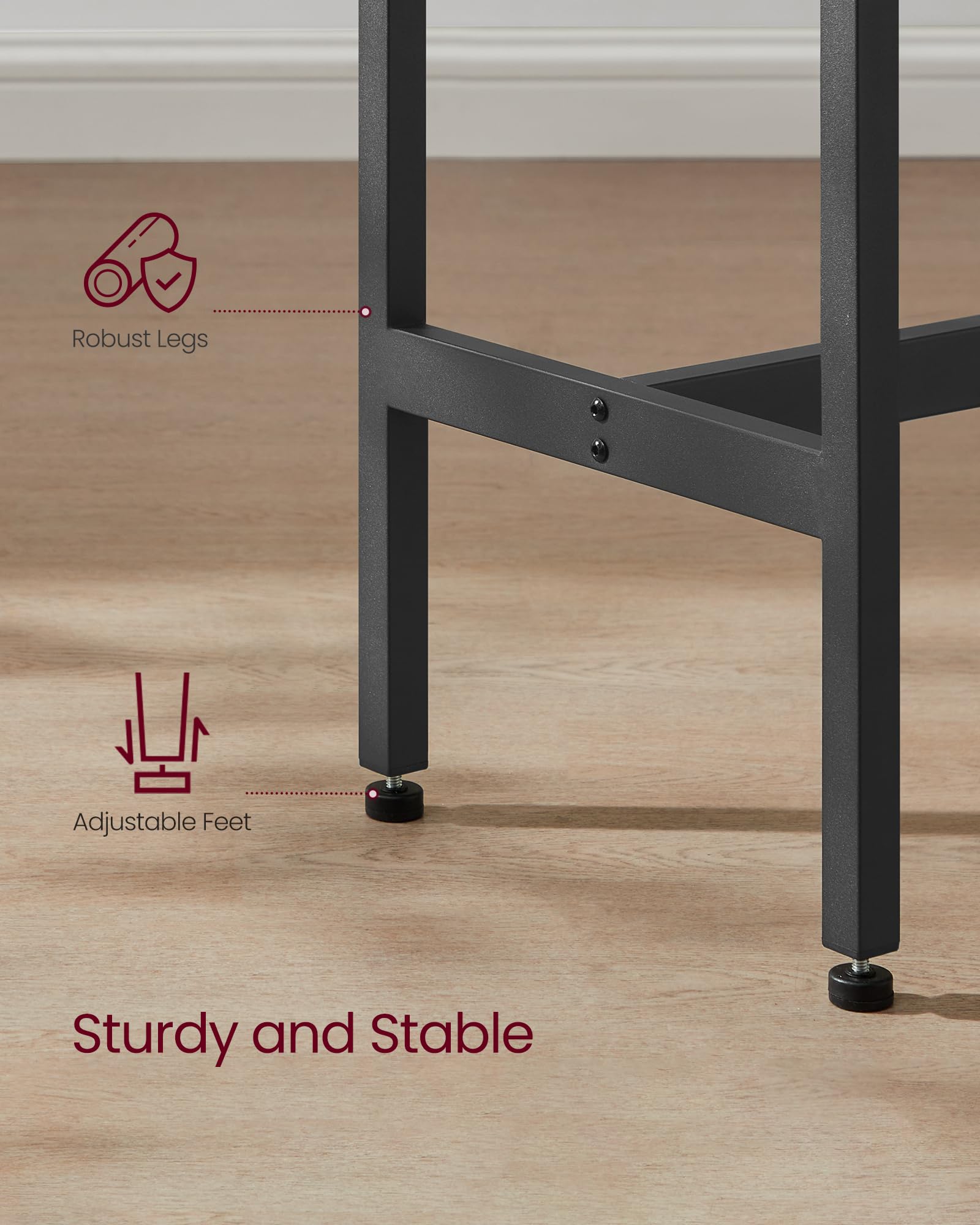 VASAGLE 2-Piece Industrial Bar Table and Stools Set, 39.4
