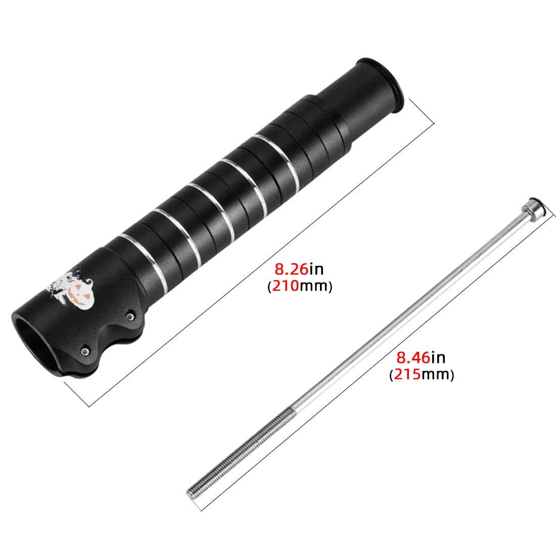 **Adjustable Bike Stem Riser - Aluminum Alloy Handlebar Extender for Mountain, Road, MTB, BMX & Fixie Bikes - Black | Perfect for Comfort & Height Adjustment**    *(Use Case: Ideal for cyclists seeking better posture, comfort, and control on long rides or rough terrains.)*