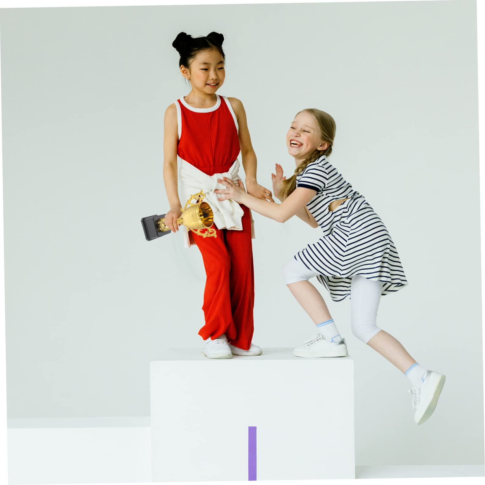 SWAYVES 2-Pack Plastic Winner Trophies for Kids - Mini Football Party Favors, Sports Awards & Achievement Prizes - Perfect for Birthday Parties, School Events & Soccer Tournaments