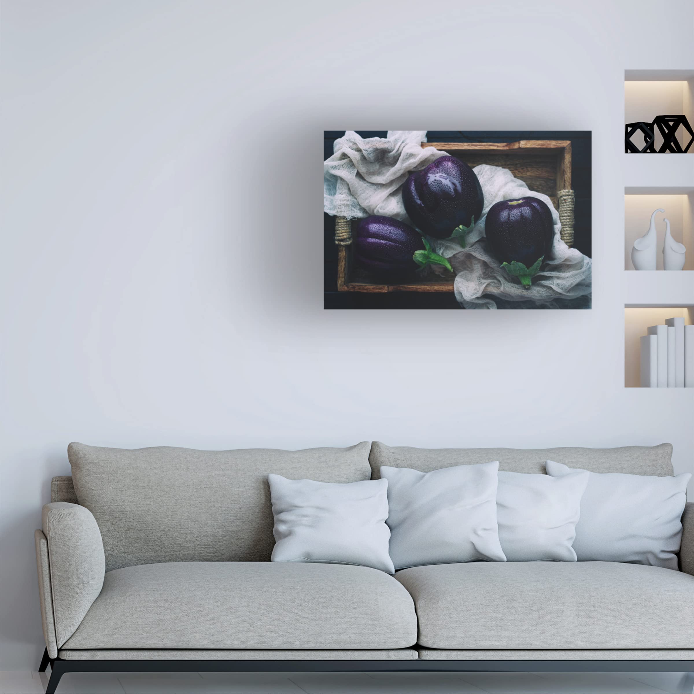 Trademark Fine Art 'Eggplants' Canvas Wall Art Print by Aleksandrova Karina - Modern Home Decor for Living Room, Bedroom & Office
