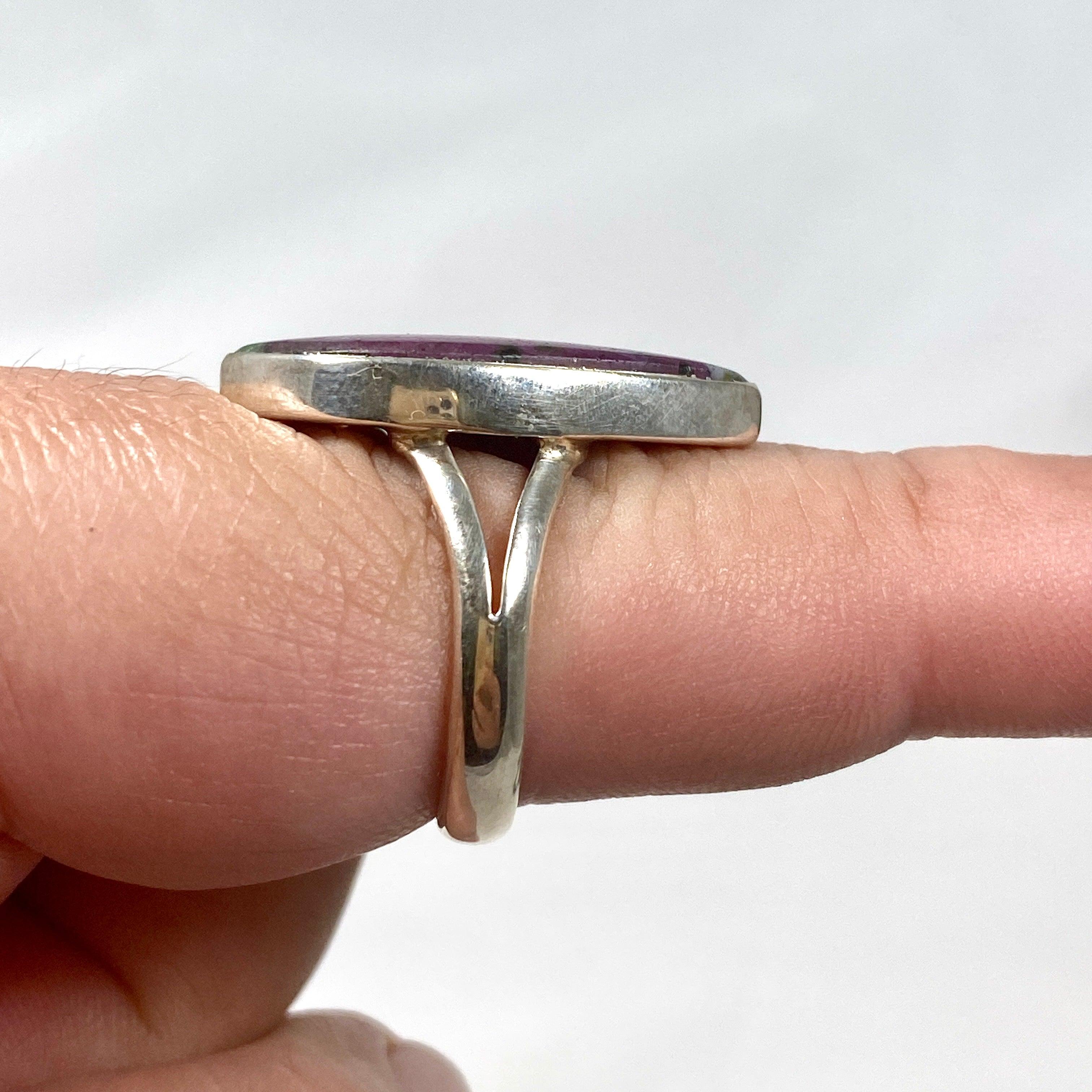 Natural Ruby in Zoisite Marquise Ring - Size 9 - KRGJ2444 - Elegant Jewelry for Women, Perfect for Weddings, Parties & Special Occasions