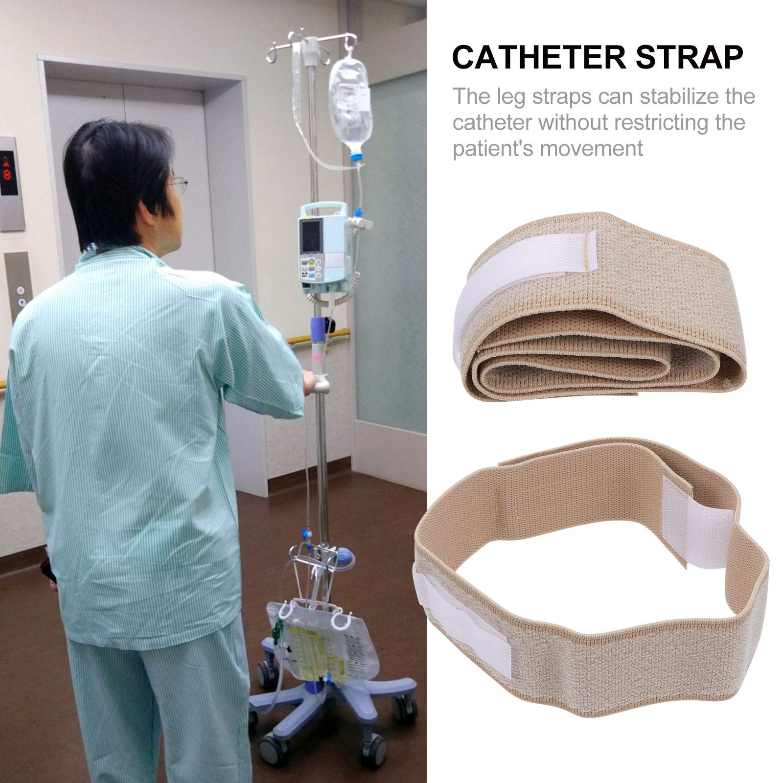 2PCS Catheter Leg Bag Holder - Adjustable Hook & Loop Strap for Secure Urinary Drainage Tube Stabilization - Anti-Slip, Skin-Friendly Design - Ideal for Daily Use, Travel, and Post-Surgery Care