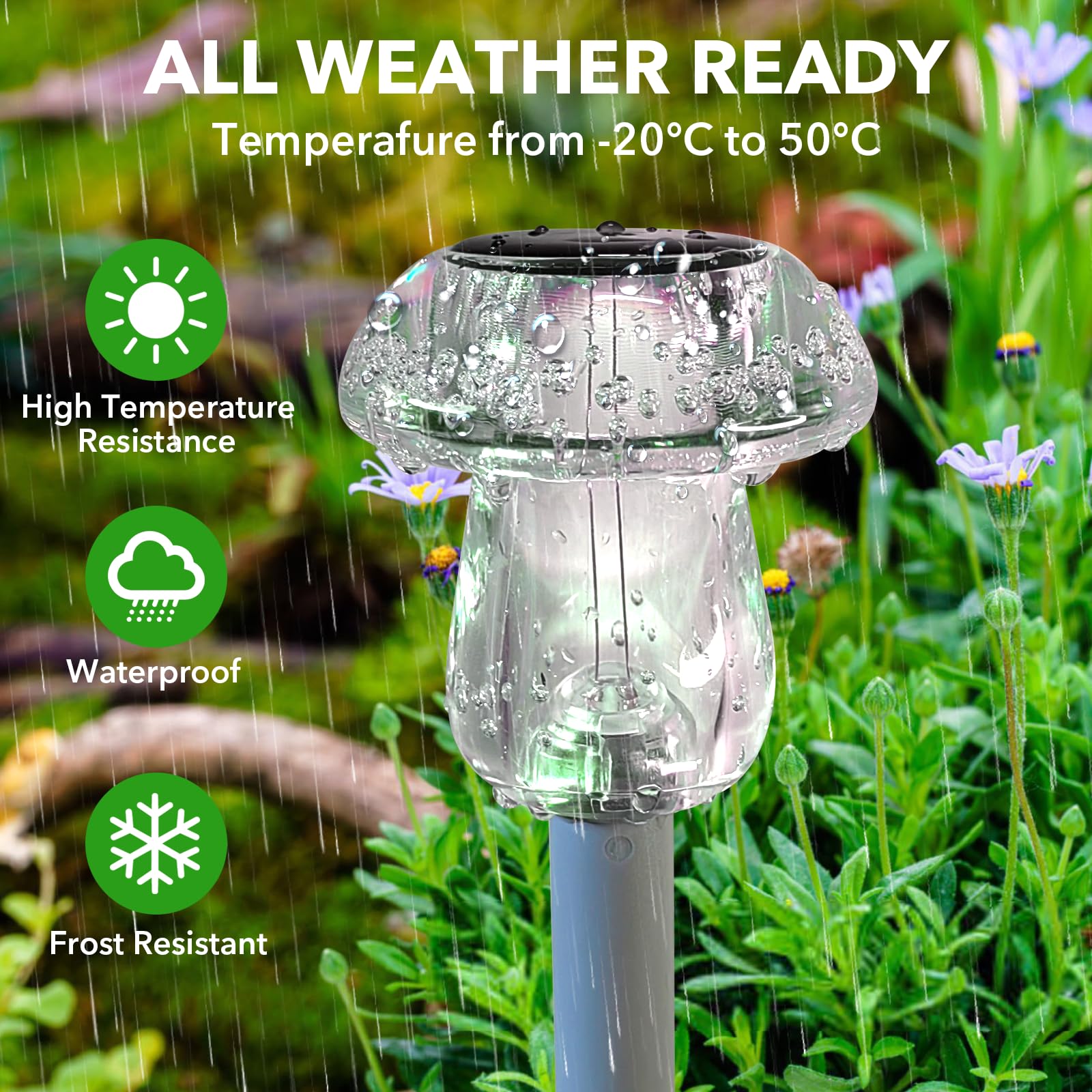 8 Pack Solar Pathway Lights Outdoor - Waterproof LED Mushroom Garden Lights for Yard, Landscape, Path, Patio, Driveway & Backyard | Warm White Solar Powered Lighting | Perfect for Evening Walkways, Garden Decor & Outdoor Ambience