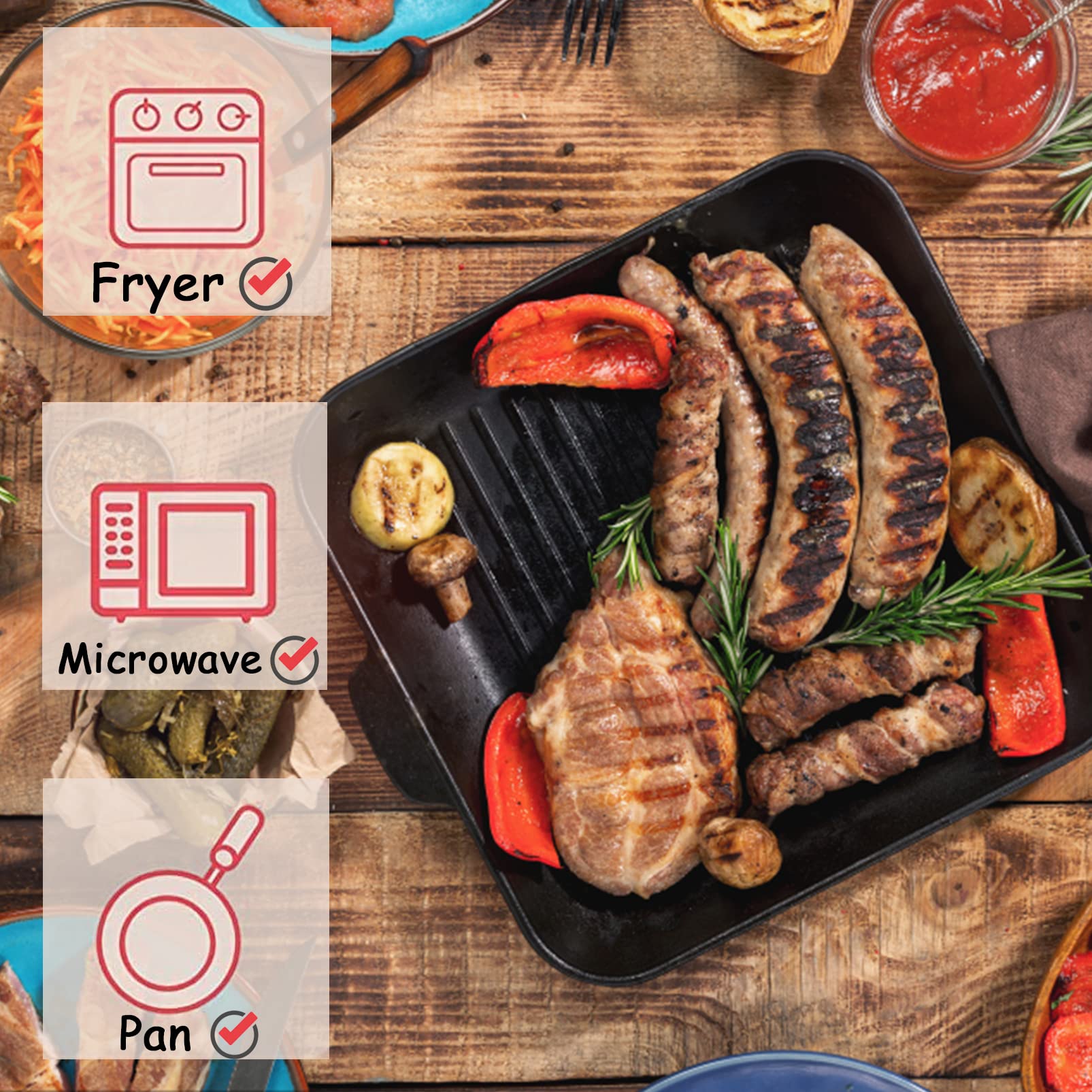 Non-Stick Air Fryer Disposable Paper Liners - 100PCS 6.3 Inch Round Parchment Baking Sheets for Cooking, Roasting & Frying | Oil-Proof, Water-Resistant & Food Safe | Perfect for Air Fryers, Microwave Ovens & Frying Pans | Keep Your Kitchen Clean & Hassle-Free