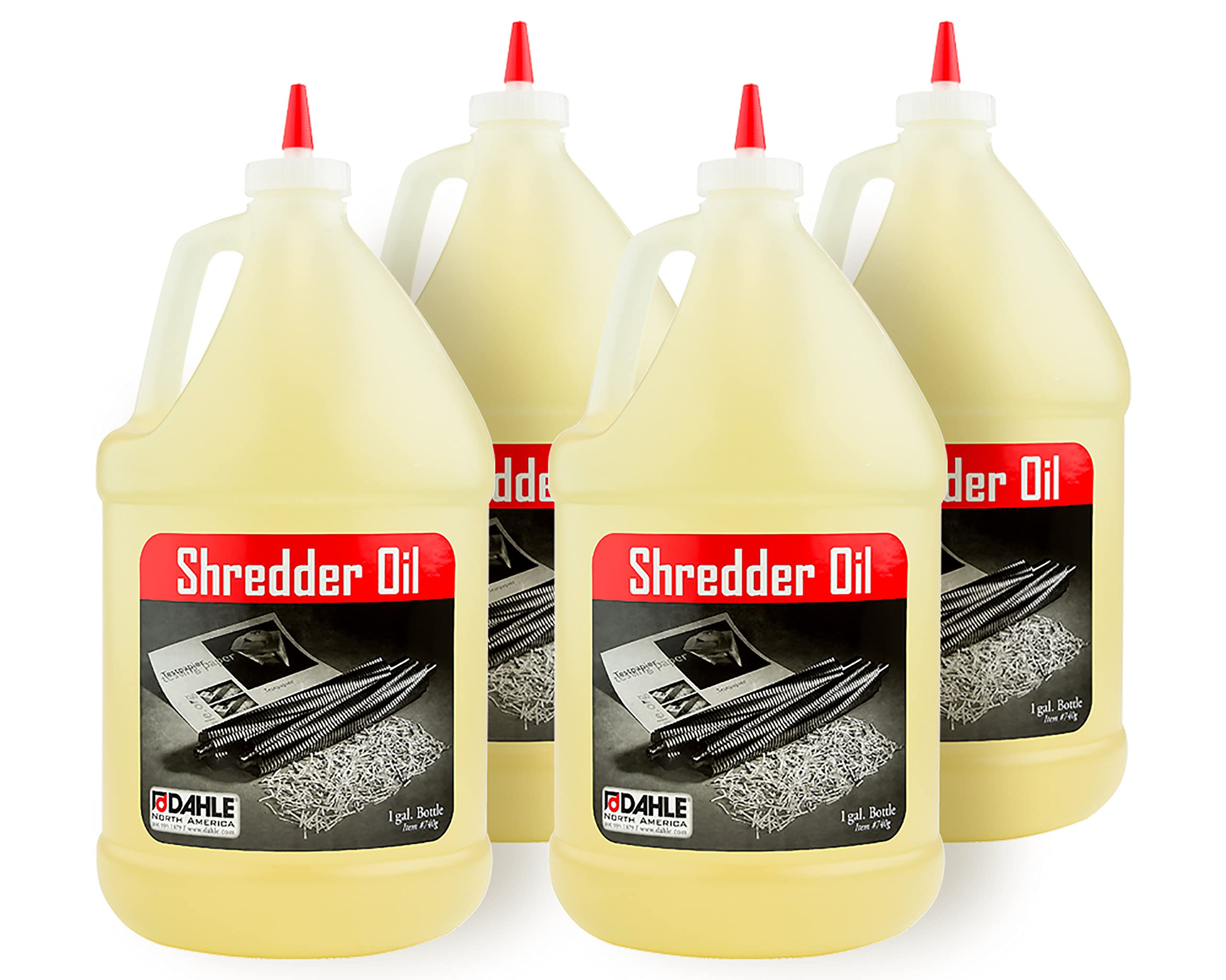 Dahle Shredder Oil - Premium Lubricant for All Paper Shredders (4-Pack, 1 Gallon Each) | Reduces Friction, Extends Shredder Life | Ideal for Office, Home & Commercial Use