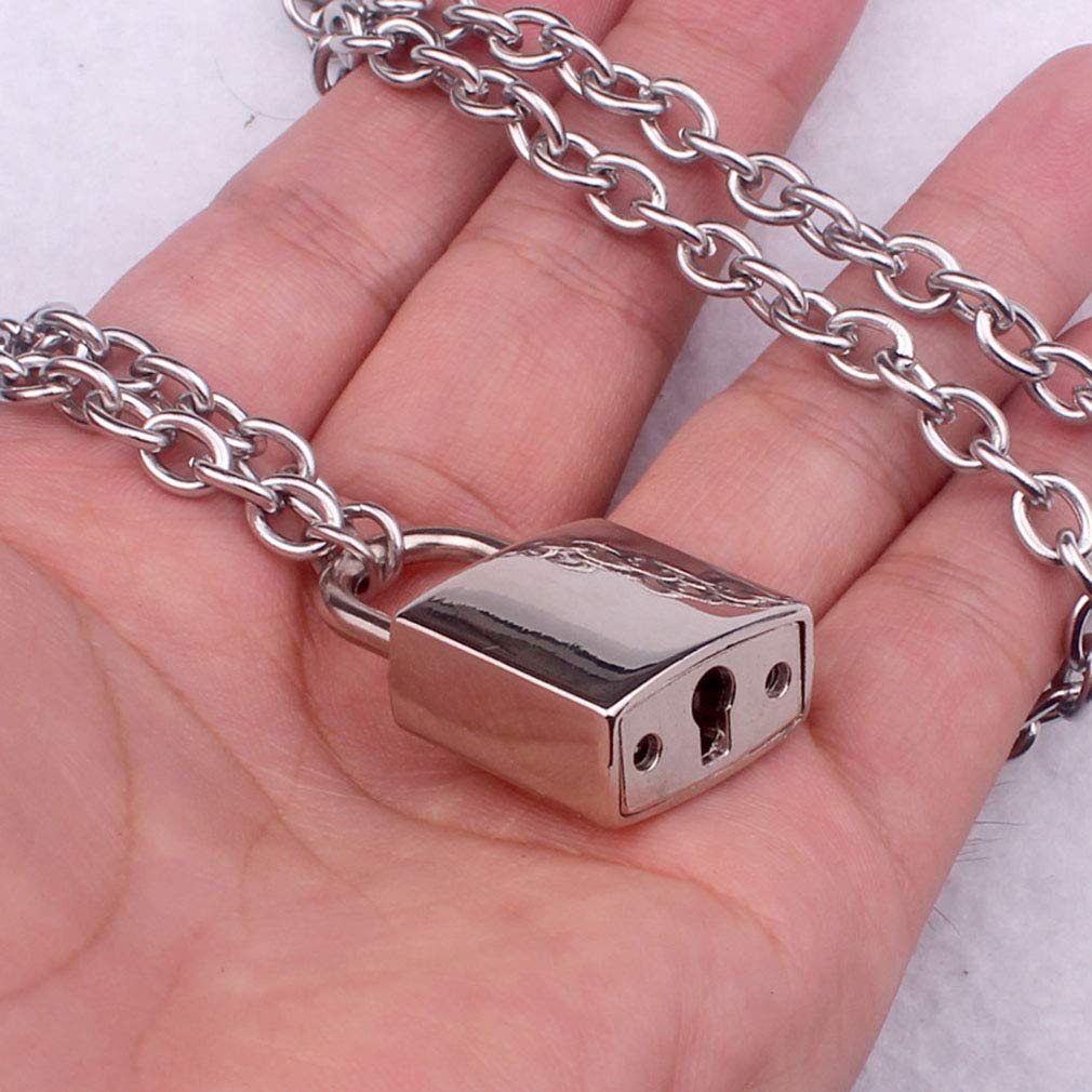 Tanyoyo Lock Key Pendant Necklace - Punk Style Long Chain Multilayer Choker for Women & Men | Gothic Jewelry for Parties, Concerts & Everyday Fashion
