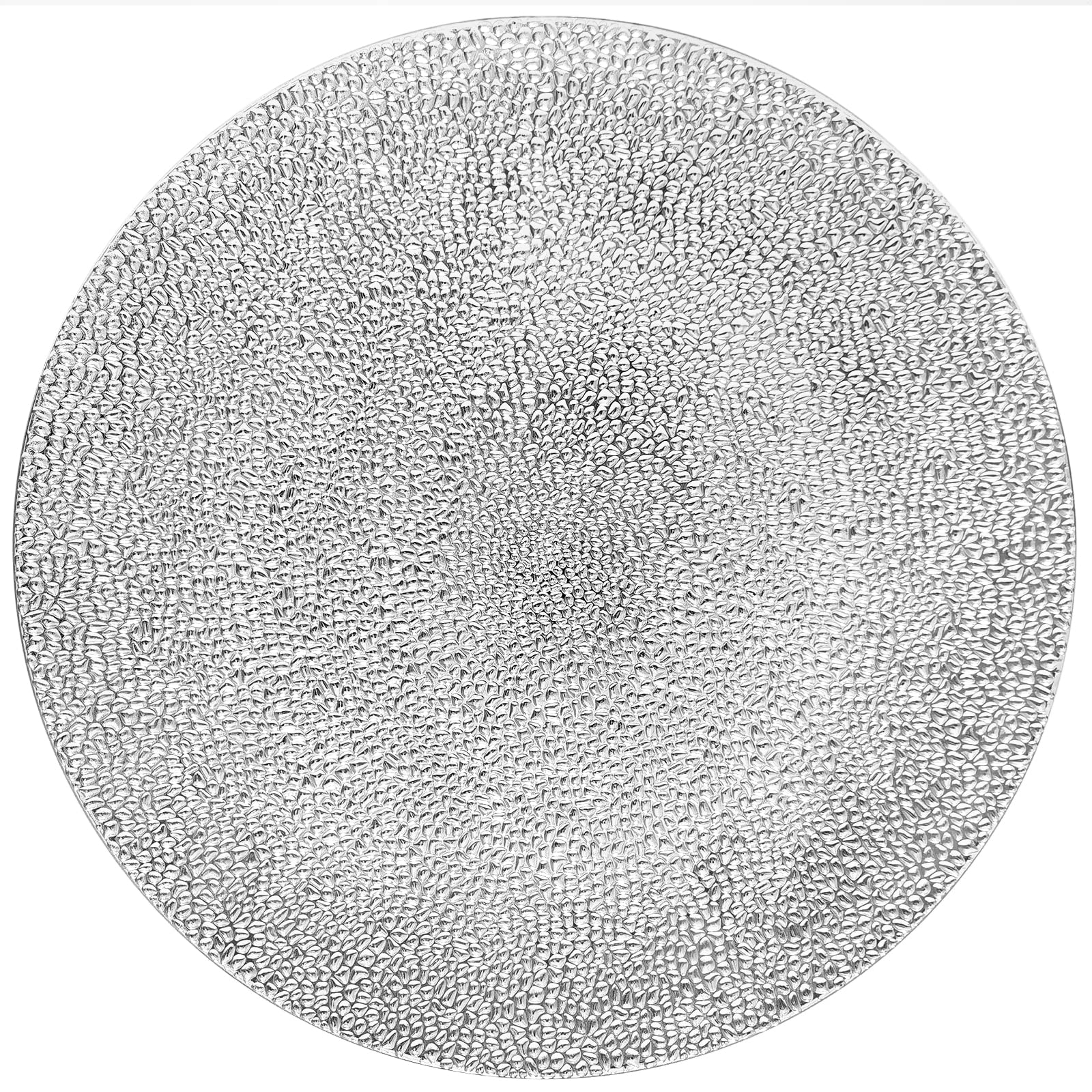 13 Inch Round Plastic Charger Plates Set of 8 - Elegant Dinner Plates for Wedding, Party & Event Decorations (Bubble Silver) - Perfect for Formal Dining, Buffet Serving & Table Setting